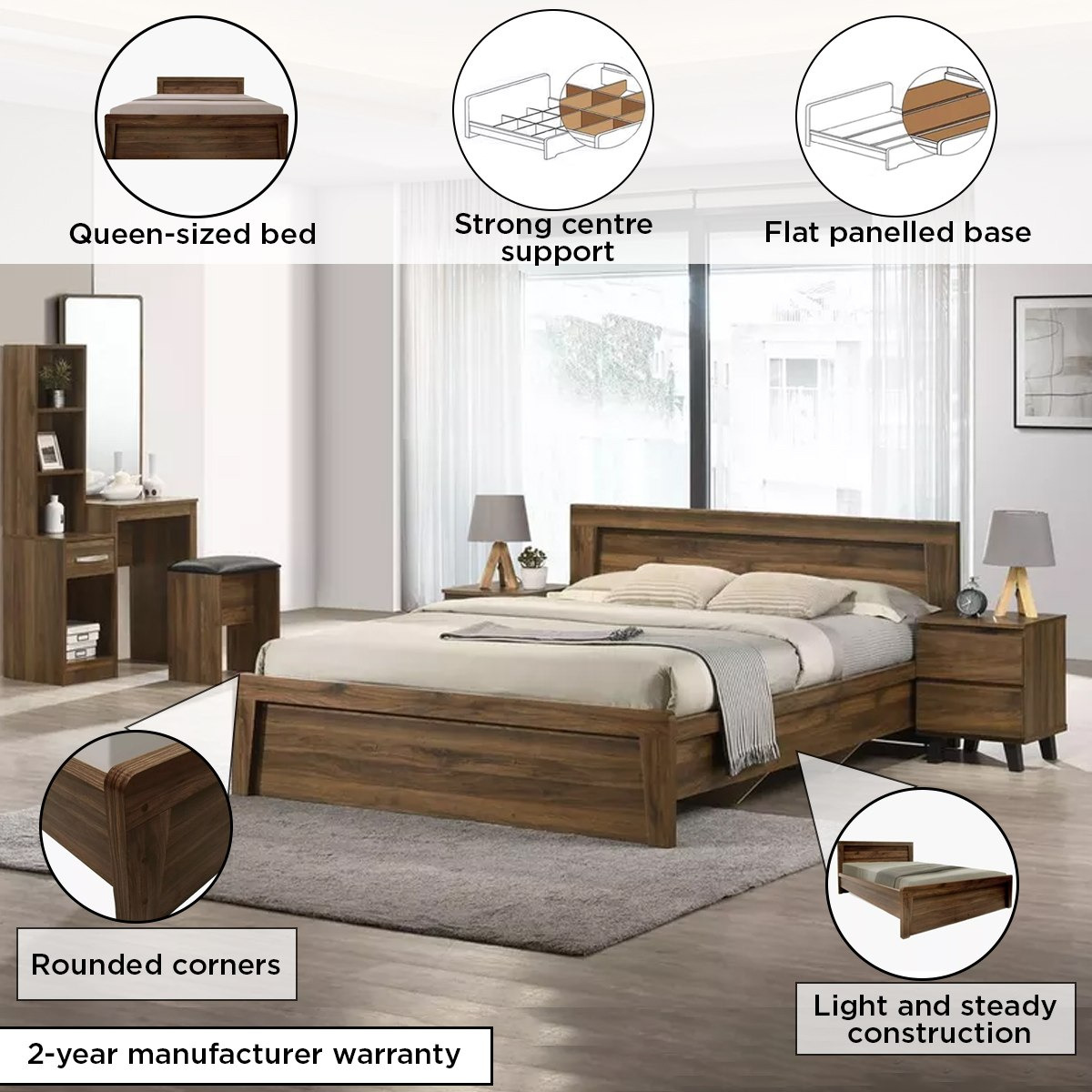 سرير كوين من كالتورب بلس- 150x200 سم-hbxbedroom-bedsandbedsets-beds-queen-image-4