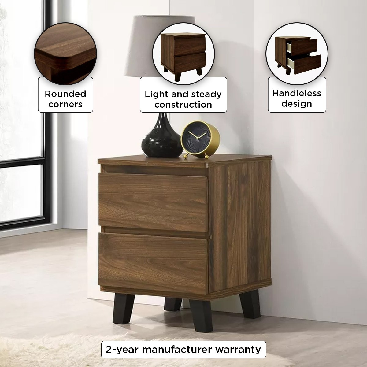 Kulltorp Plus 2-Drawer Nightstand with Legs-hbxfurniture-bedroom-nightstands-image-4