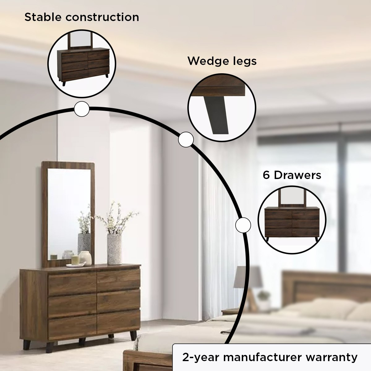Kulltorp Plus 6-Drawer Double Dresser with Legs and without Mirror-hbxfurniture-bedroom-dressersandmirrors-image-5