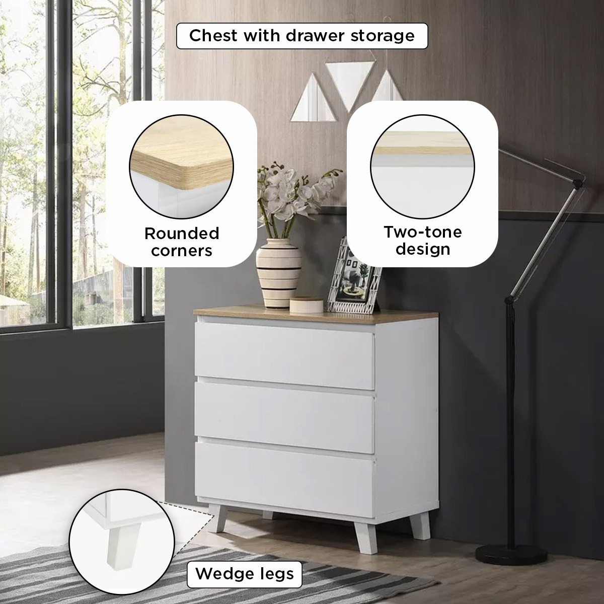 Kulltorp Plus Chest of 3-Drawers with Legs-hbxfurniture-dressersandchests-chestofdrawers-image-4