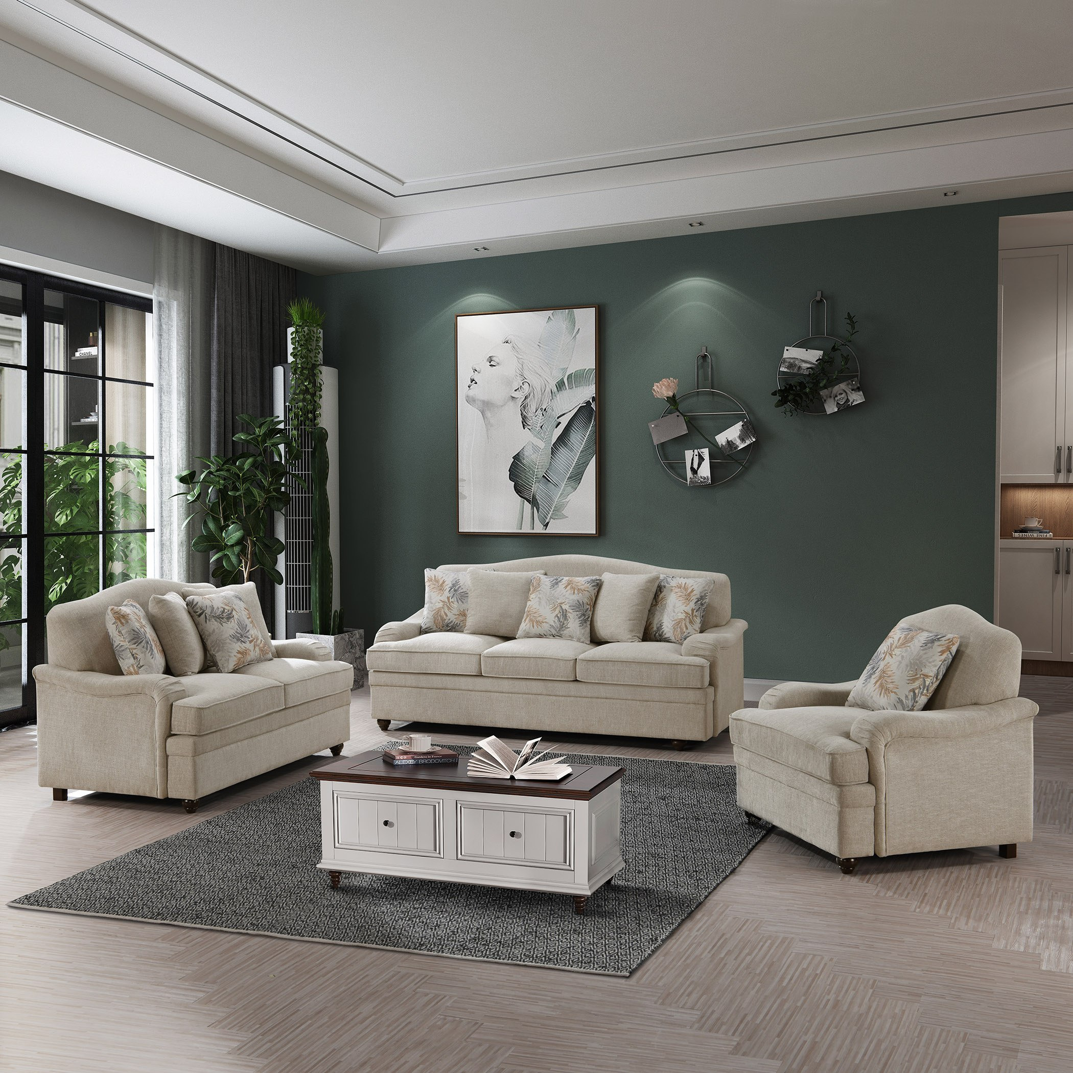 كرسي قماش بمساند ذراعين ووسادة من كاليفورنيا-hbxlivingroom-sofasandarmchairs-sofas-image-13