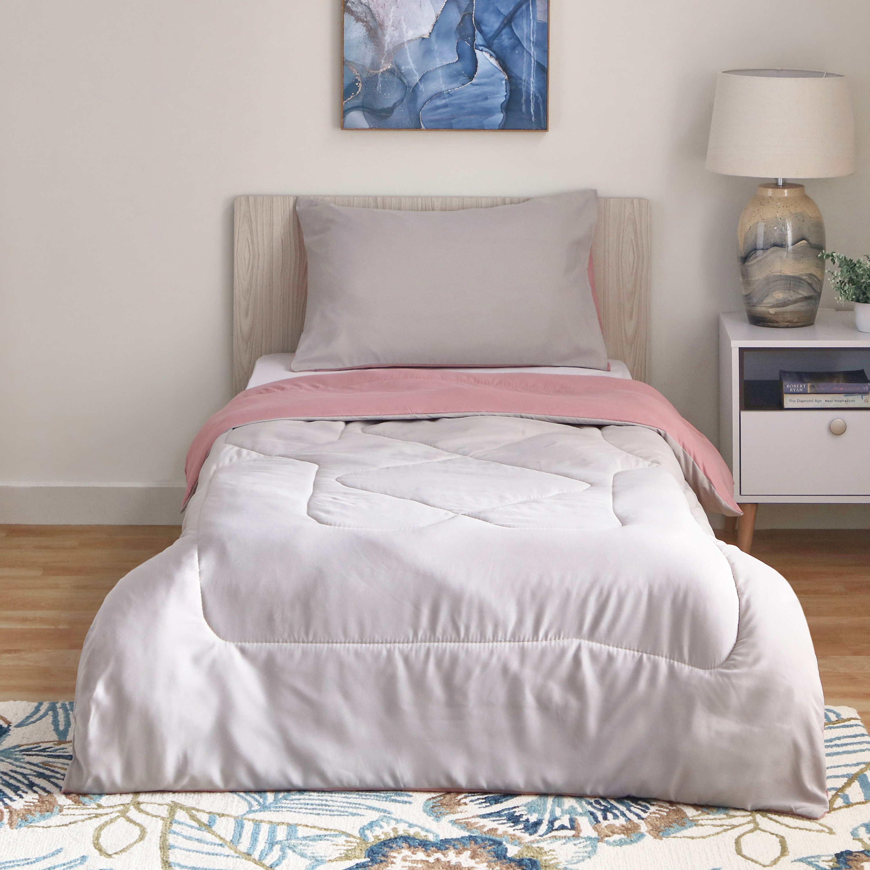 طقم لحاف فردي ألياف دقيقة يستخدم على الوجهين قطعتين من ديربي - 135x220 سم-hbxkidsandyouth-beddingandfurnishings-comfortersets-image-2