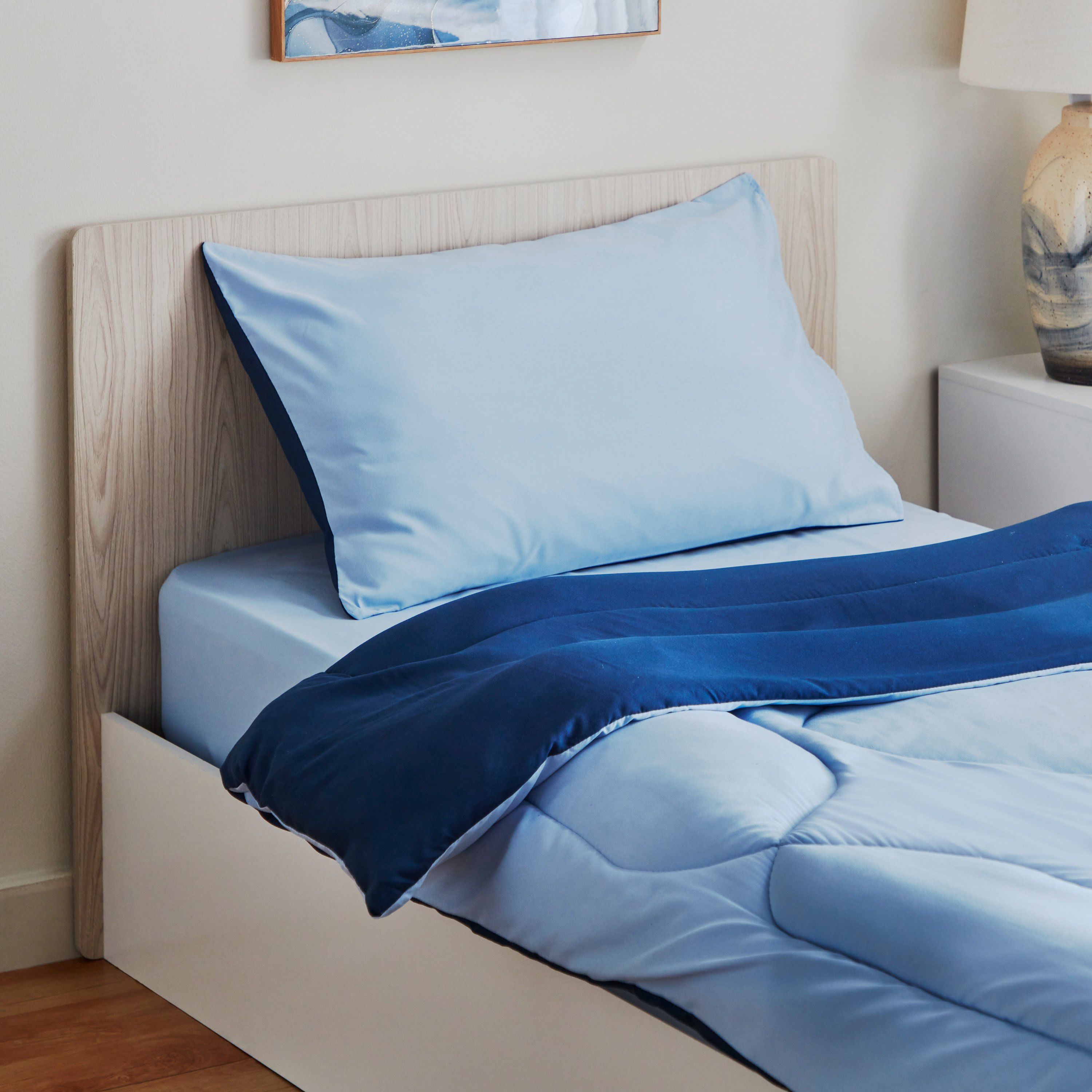 طقم لحاف فردي ألياف دقيقة يستخدم على الوجهين قطعتين من ديربي - 135x220 سم-hbxkidsandyouth-beddingandfurnishings-comfortersets-image-5