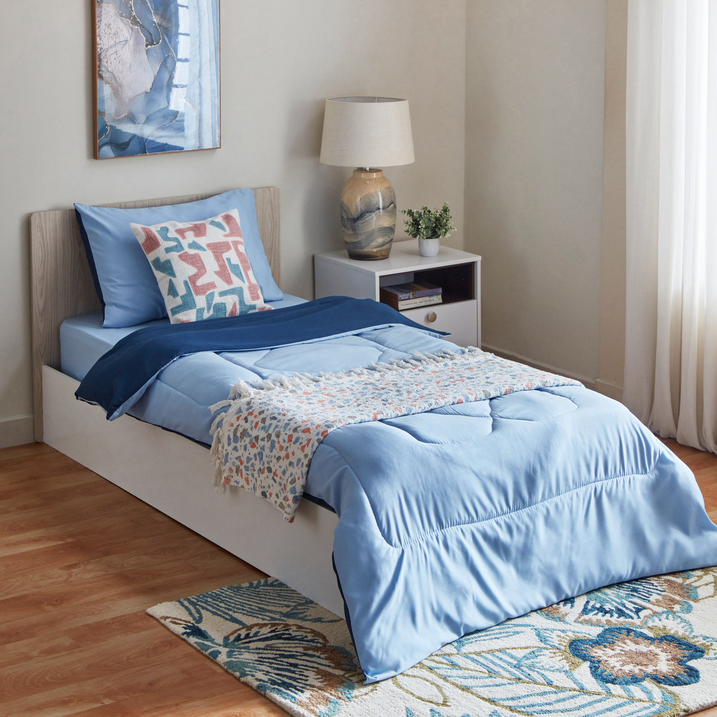 طقم لحاف فردي ألياف دقيقة يستخدم على الوجهين قطعتين من ديربي - 135x220 سم-hbxkidsandyouth-beddingandfurnishings-comfortersets-image-8
