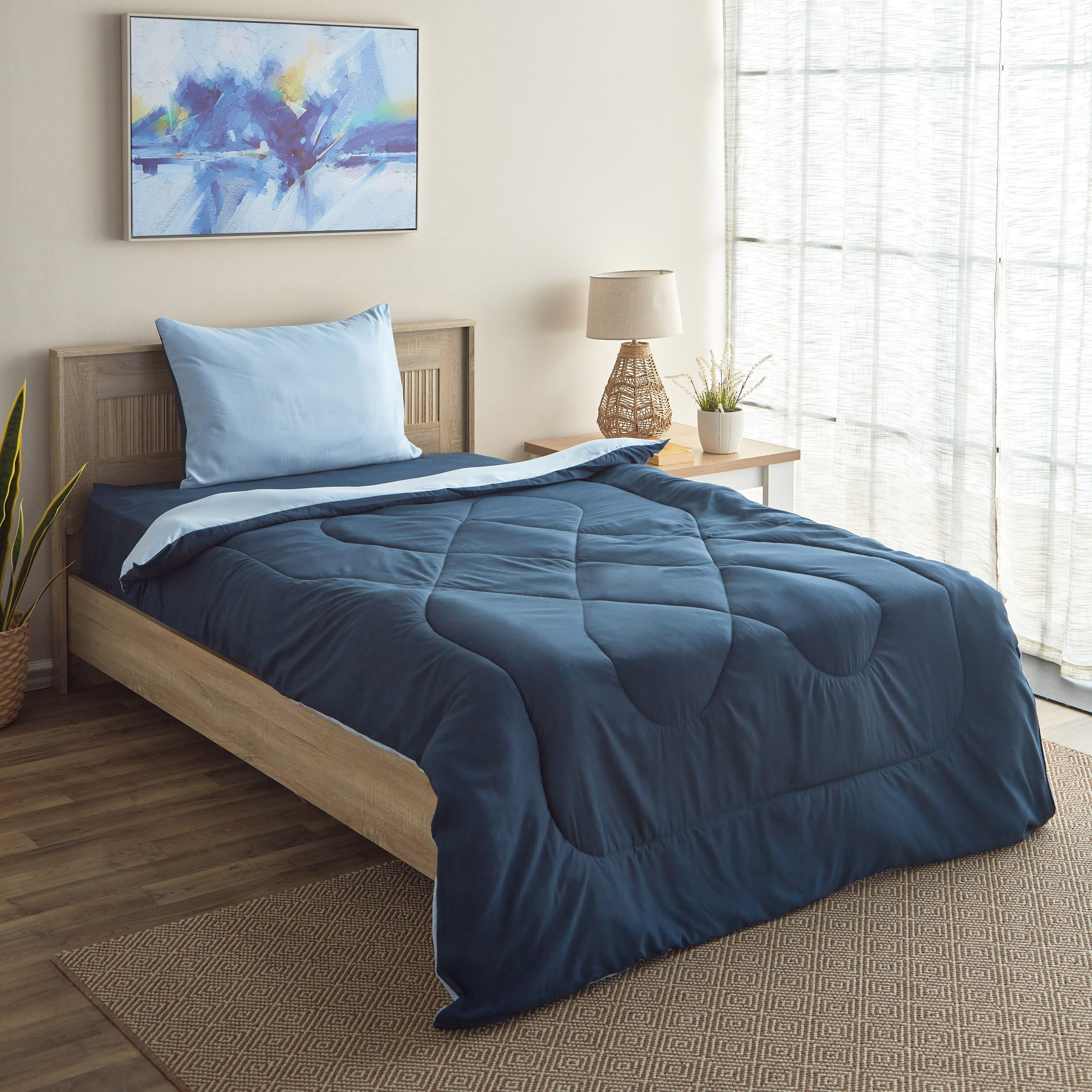 طقم لحاف توين ألياف دقيقة يستخدم على الوجهين قطعتين من دربي - 160x220 سم-hbxkidsandyouth-beddingandfurnishings-comfortersets-image-1