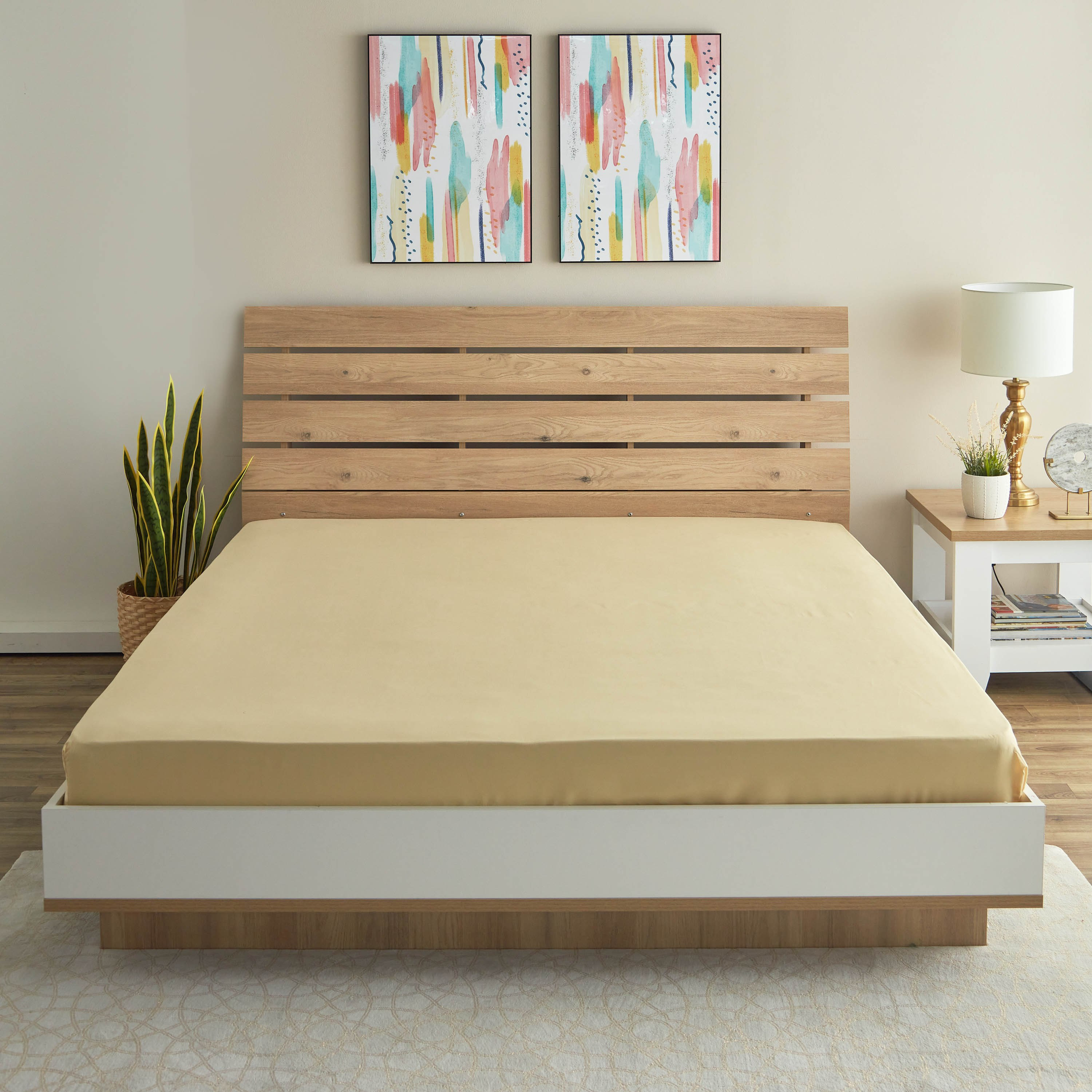 شرشف مطاطي كوين سادة من الألياف الدقيقة من ديربي - 150x200+25 سم-hbxhomeware-hbxbedroom-image-3