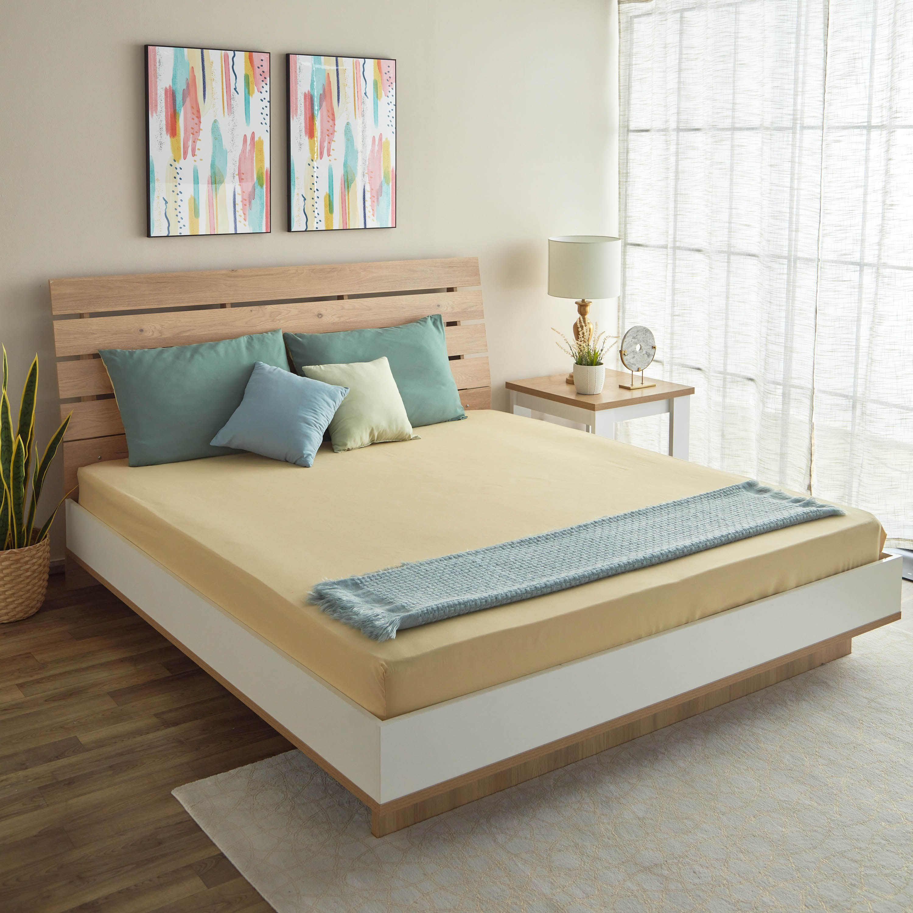 شرشف مطاطي كوين سادة من الألياف الدقيقة من ديربي - 150x200+25 سم-hbxhomeware-hbxbedroom-image-8