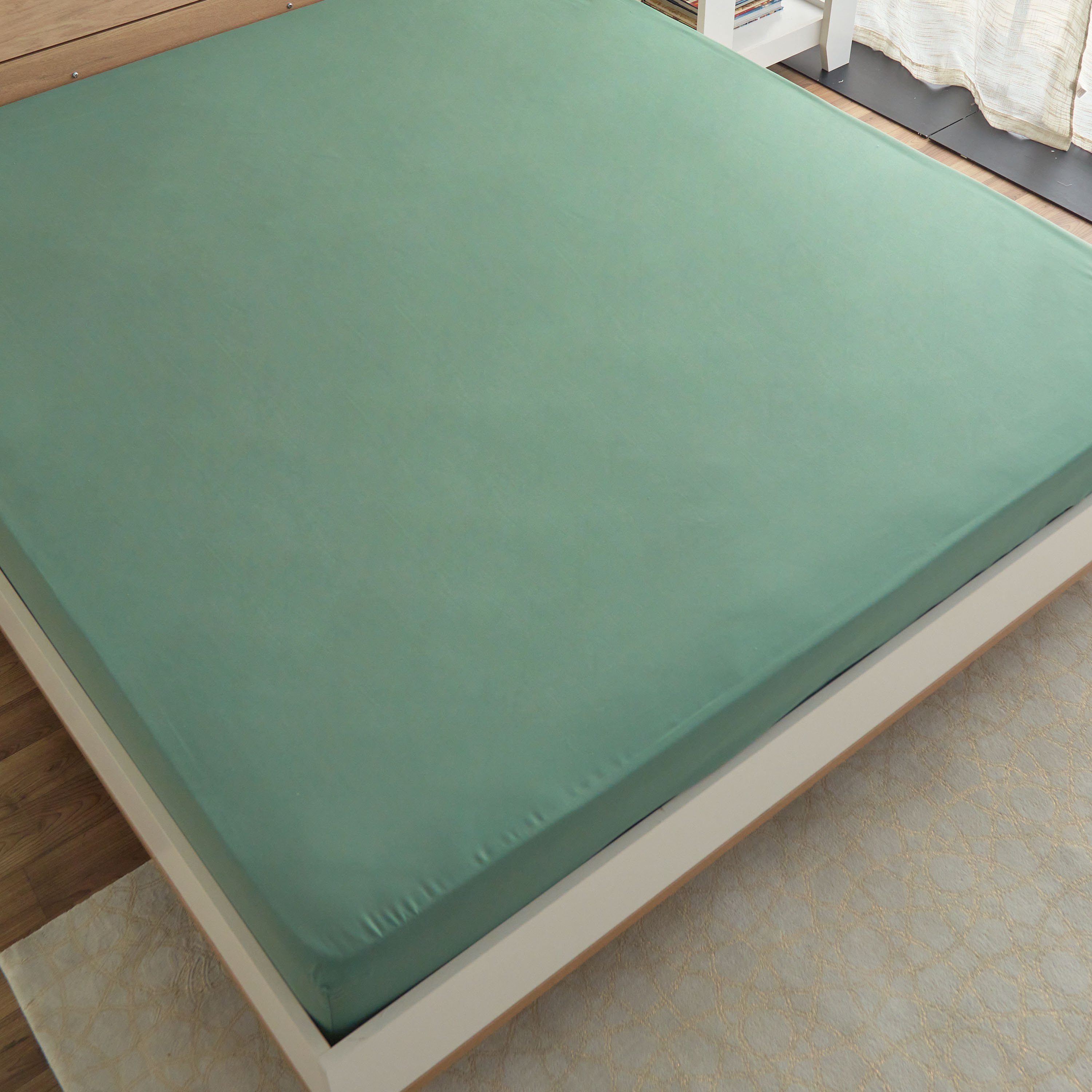 شرشف مطاطي أولمبيك كوين سادة من الألياف الدقيقة من ديربي - 160x200+25 سم-hbxhomeware-bedding-fittedsheets-image-4