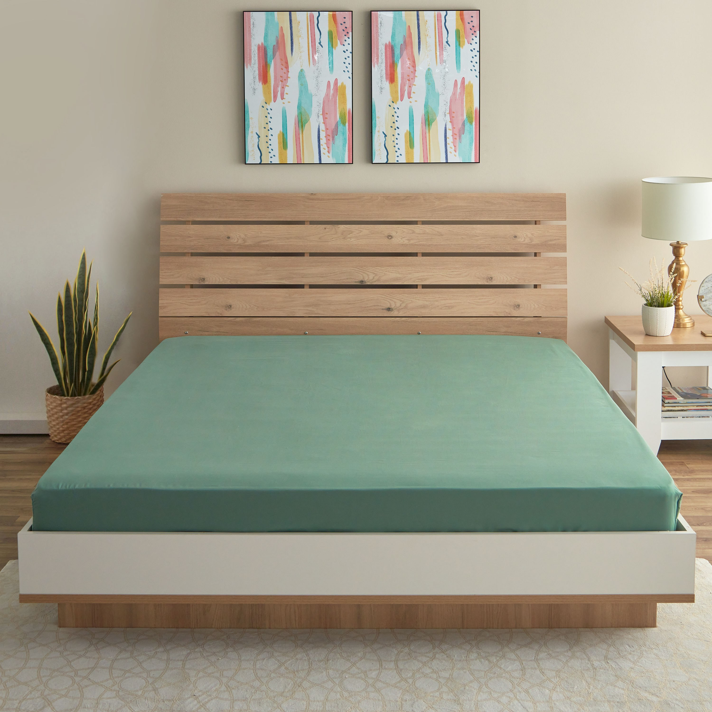 شرشف مطاطي كينج سادة من الألياف الدقيقة من ديربي - 180x200+25 سم-hbxhomeware-hbxbedroom-image-3