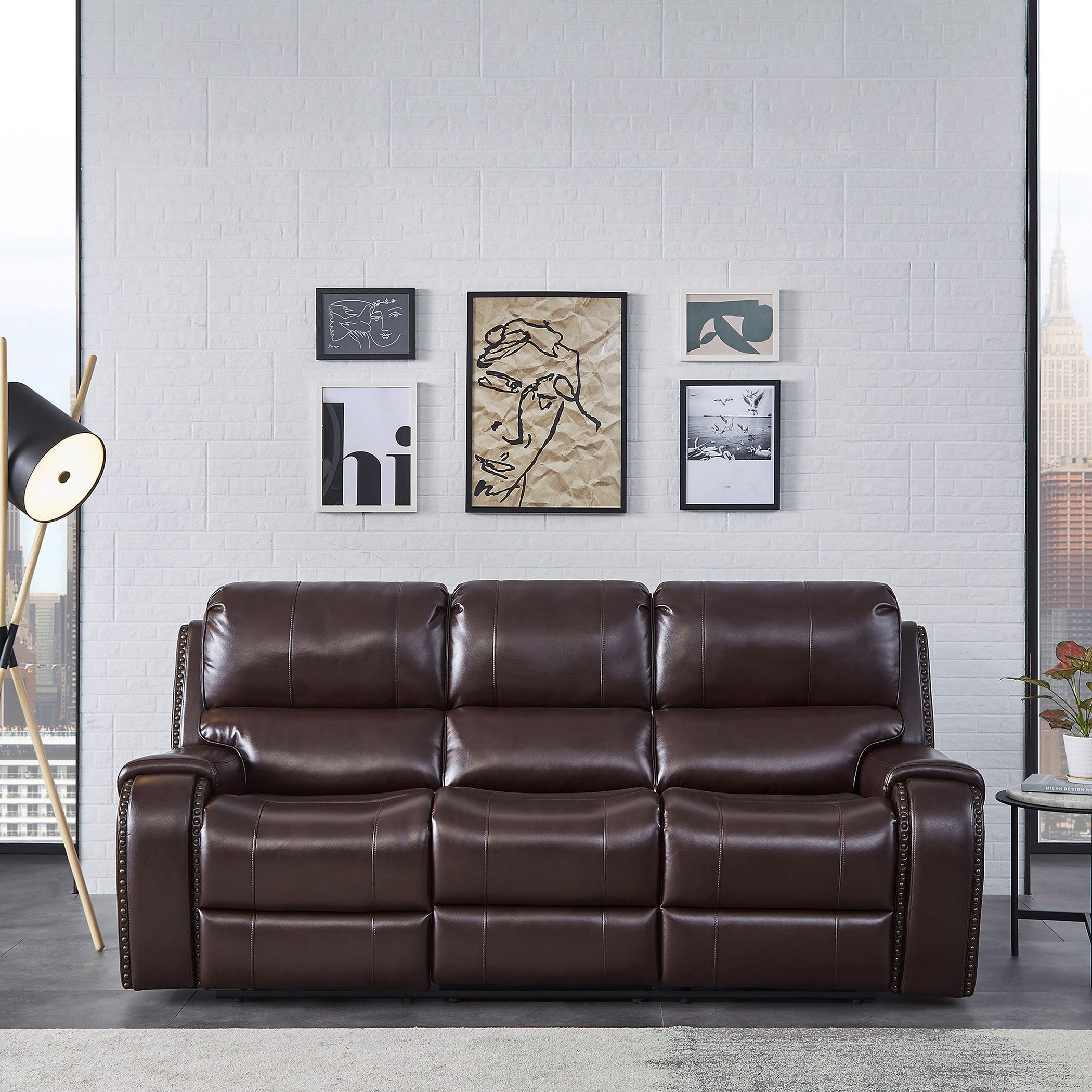 Leather on sale recliner couches