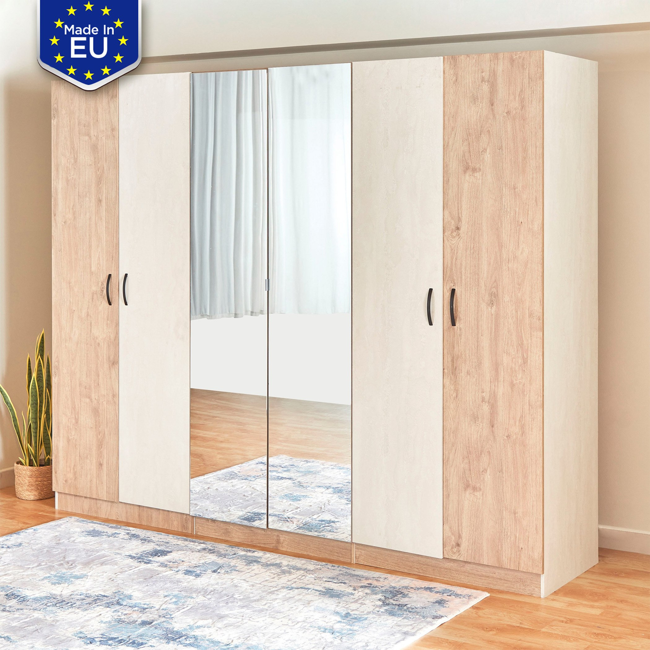 Athens Euro 6-Door Wardrobe with 2 Mirrors-PROMO_HB_SA_HBX10_TH1000_NEW_031025-image-1
