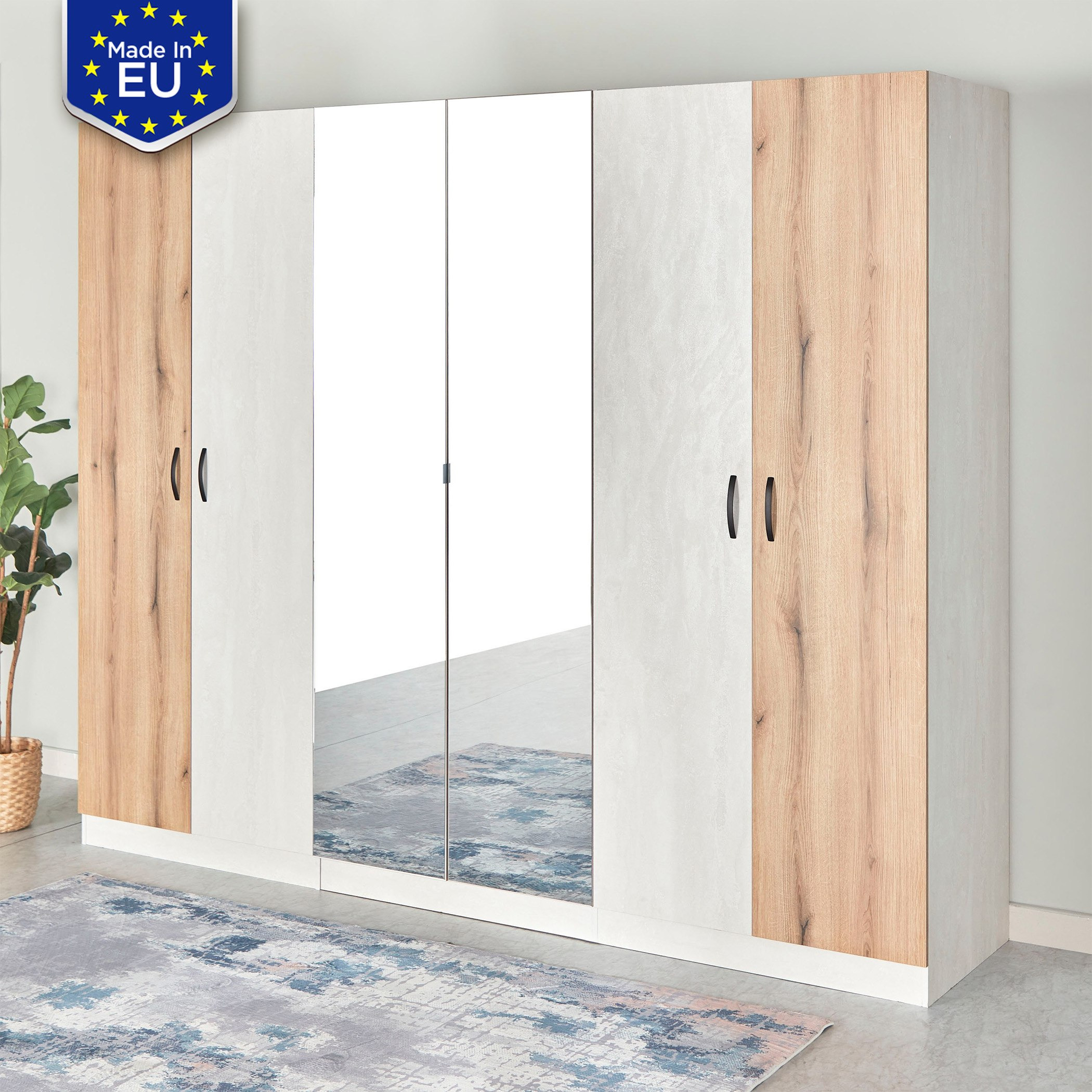 Buy Athens Rise 6-Door Wardrobe with 2 Mirrors Online in KSA | Homebox