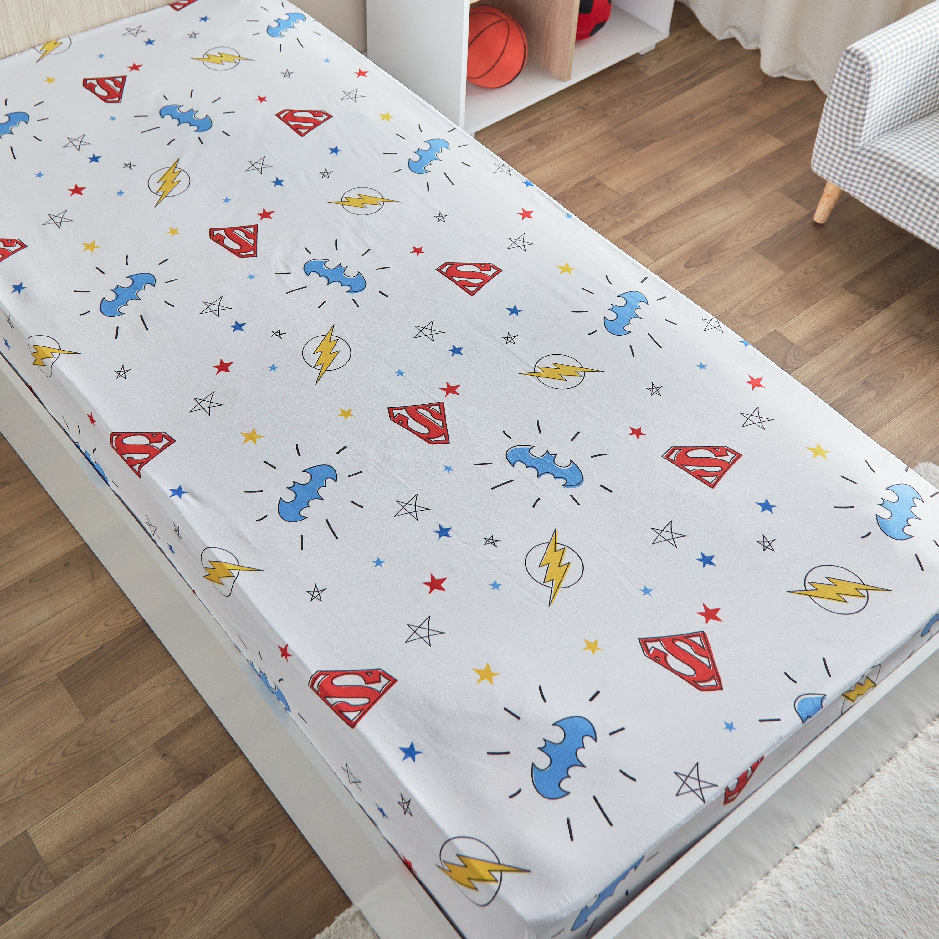 شرشف مطاطي فردي من جاستيس ليج - 200x90+25 سم-hbxhomeware-hbxkidsandyouth-image-3