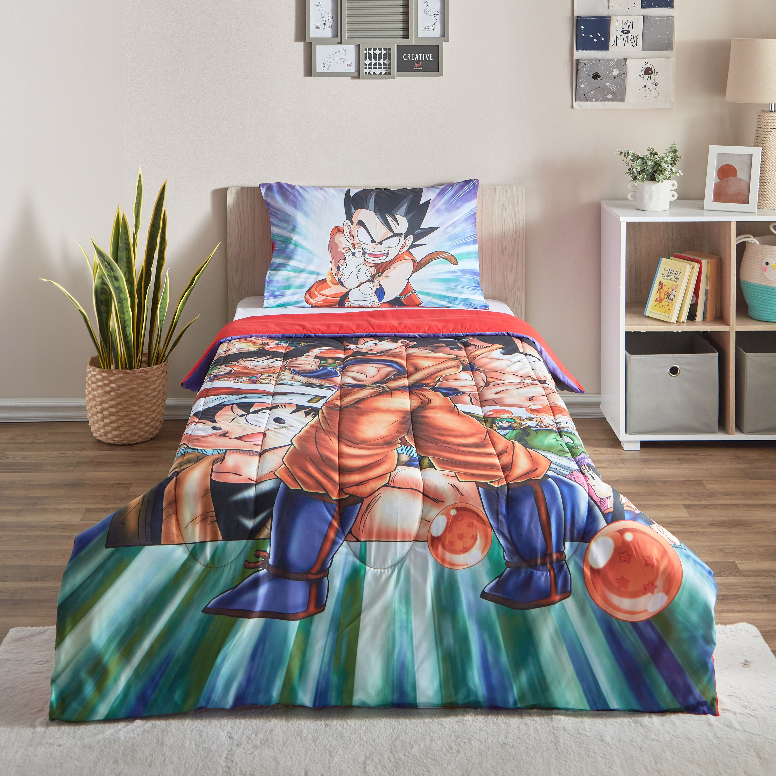 طقم لحاف فردي قطعتين بطبعات دراجون بول زد - 135x220 سم-hbxhomeware-hbxkidsandyouth-image-2