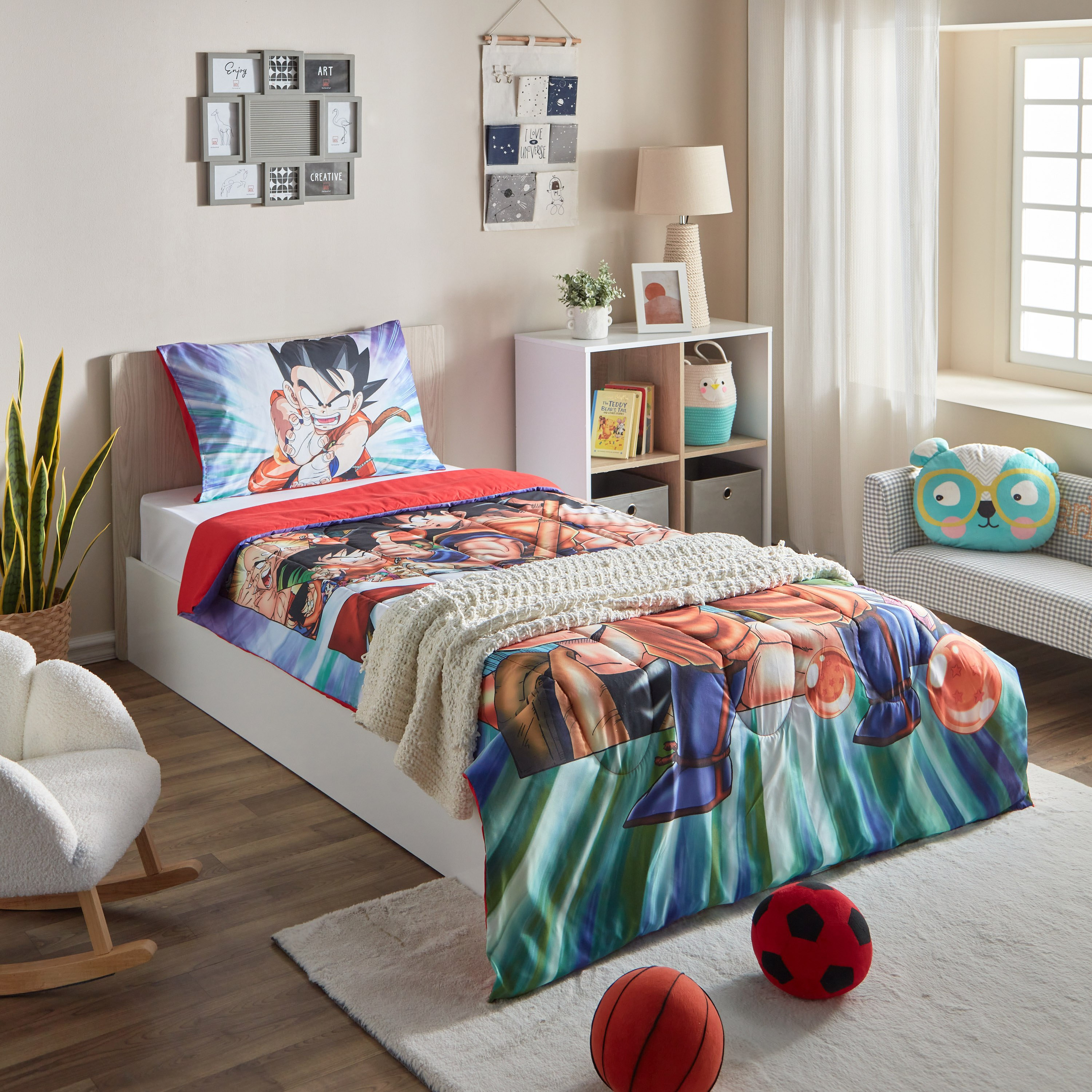طقم لحاف فردي قطعتين بطبعات دراجون بول زد - 135x220 سم-hbxhomeware-hbxkidsandyouth-image-7