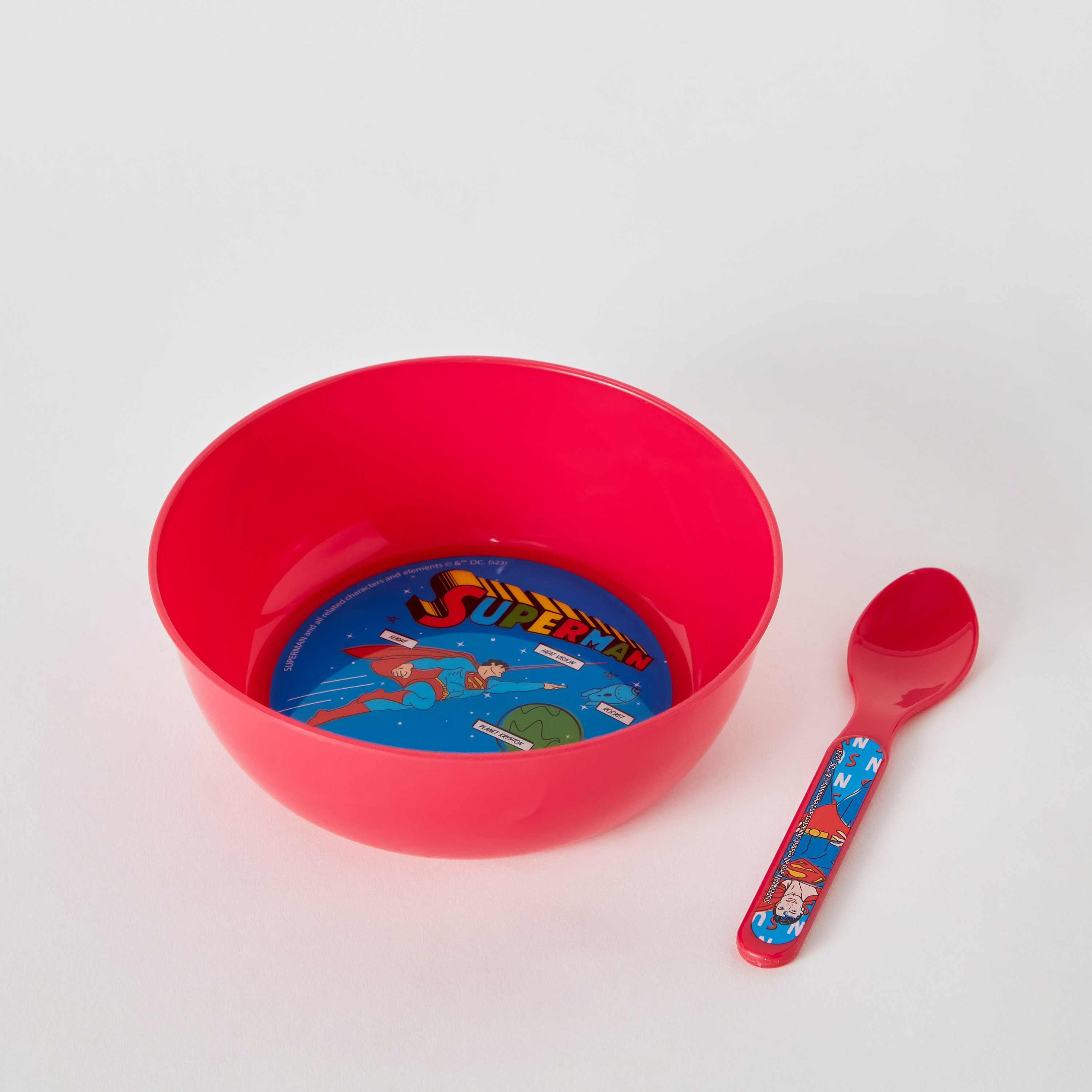 طقم وعاء وملعقة سوبرمان من جاستيس ليج - 500 مل-hbxhomeware-hbxkidsandyouth-image-5