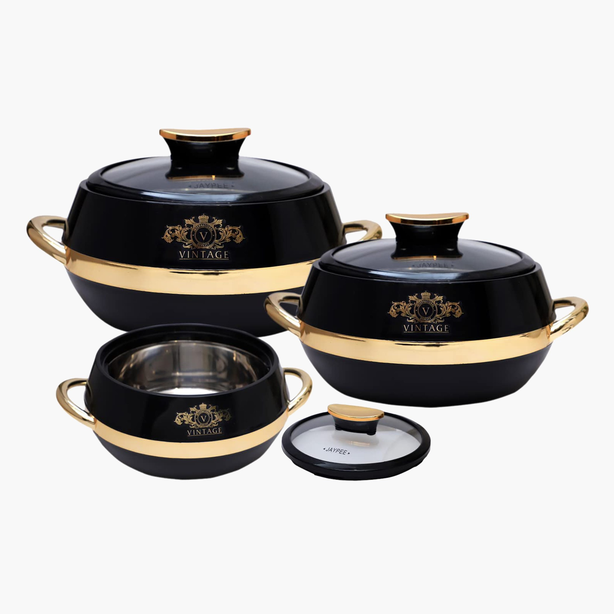 طقم كسرولة 3 قطع من فينتاج-hbxdecorandfurnishings-tabletop-serveware-image-1