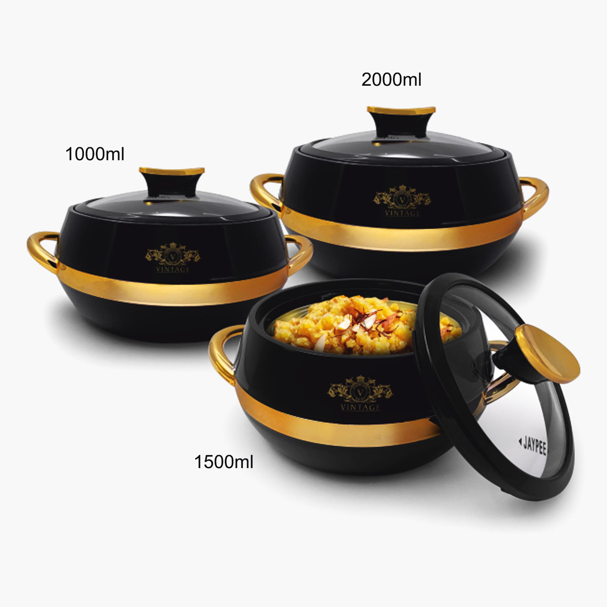 طقم كسرولة 3 قطع من فينتاج-hbxdecorandfurnishings-tabletop-serveware-image-2
