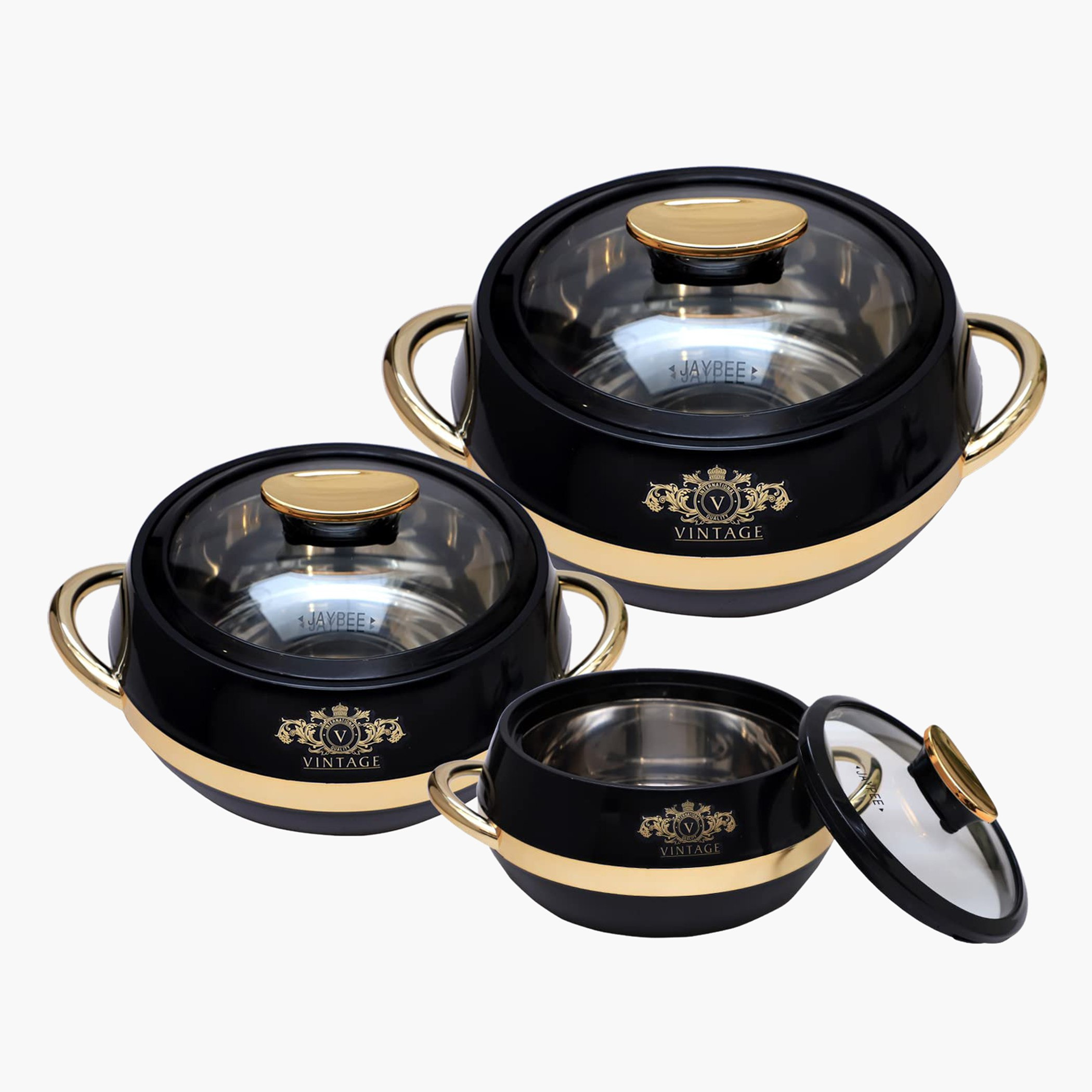 طقم كسرولة 3 قطع من فينتاج-hbxdecorandfurnishings-tabletop-serveware-image-6