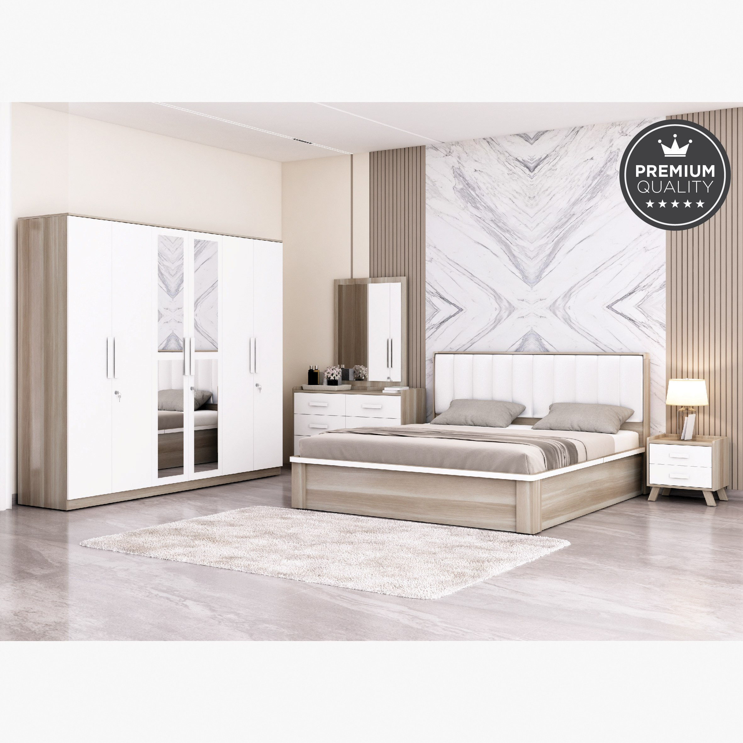 Harvard 6-Door Wardrobe with Mirror-hbxfurniture-wardrobes-image-7