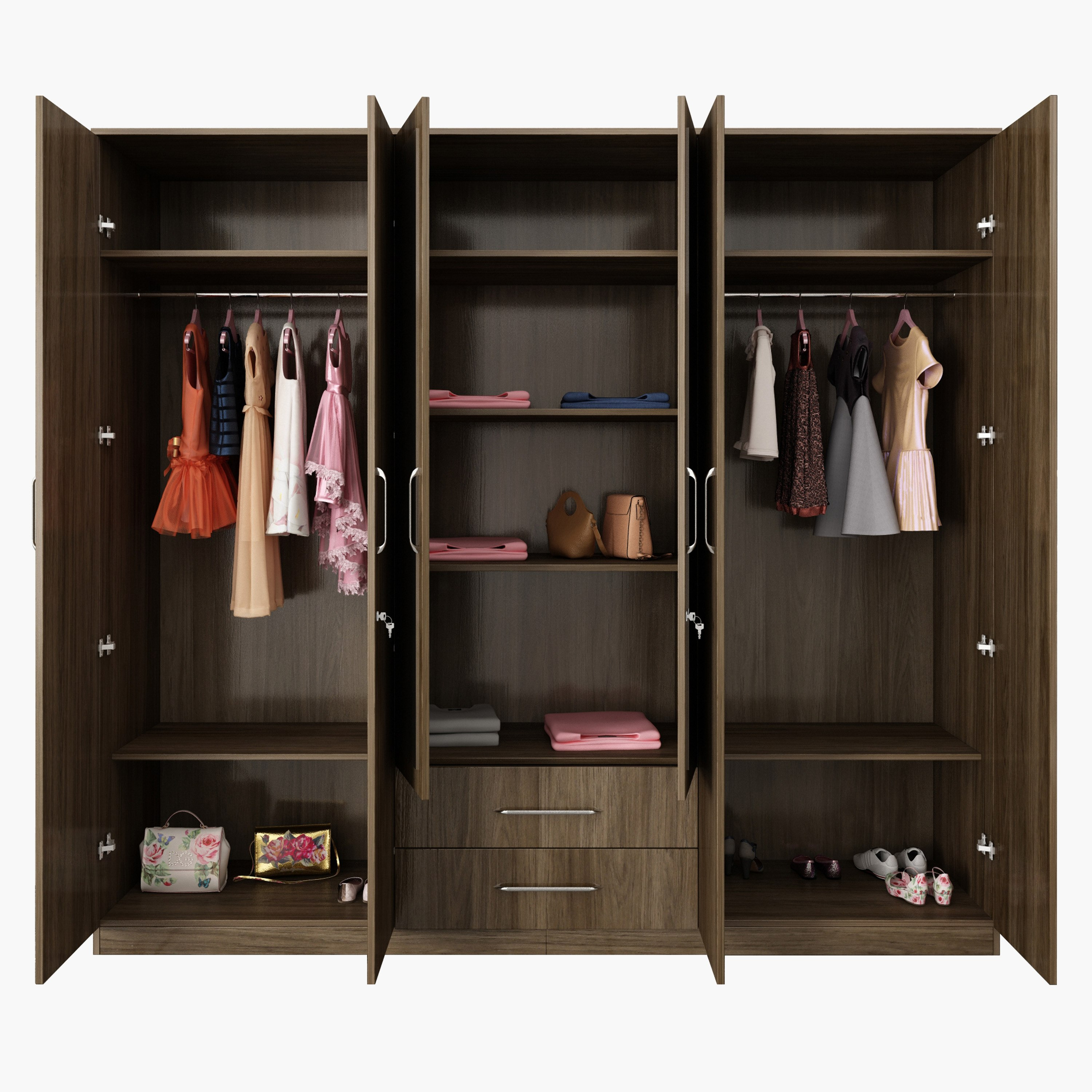 خزانة ملابس 6 أبواب بمرآة من هيلتون-hbxfurniture-wardrobes-image-3