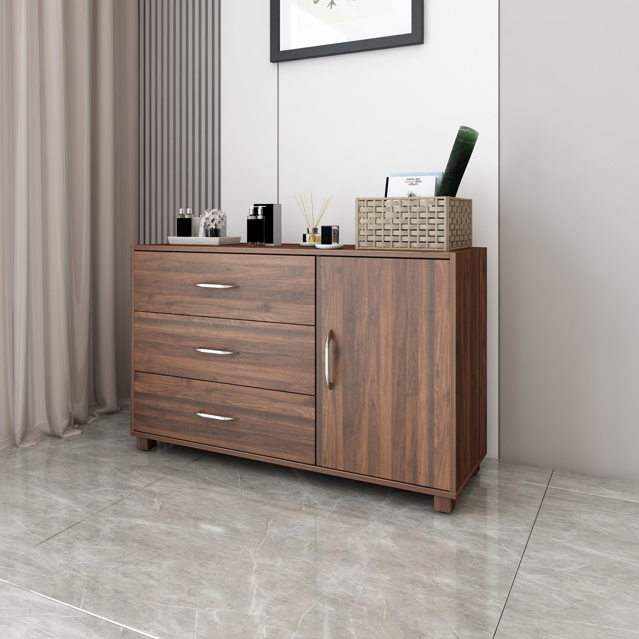 Rockford 3-Drawer 1-Door Dresser without Mirror-hbxfurniture-bedroom-dressersandmirrors-image-1