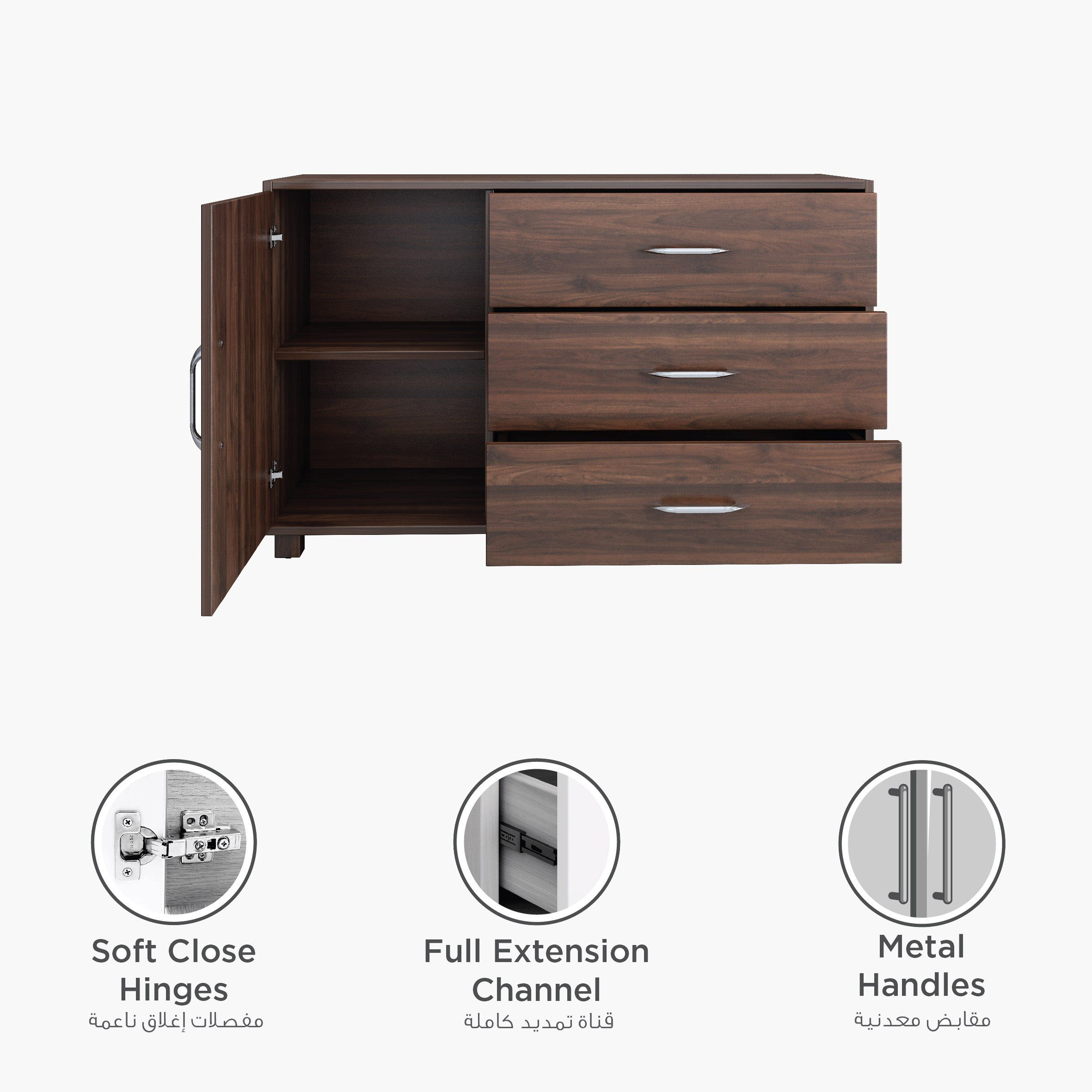 Rockford 3-Drawer 1-Door Dresser without Mirror-hbxfurniture-bedroom-dressersandmirrors-image-5