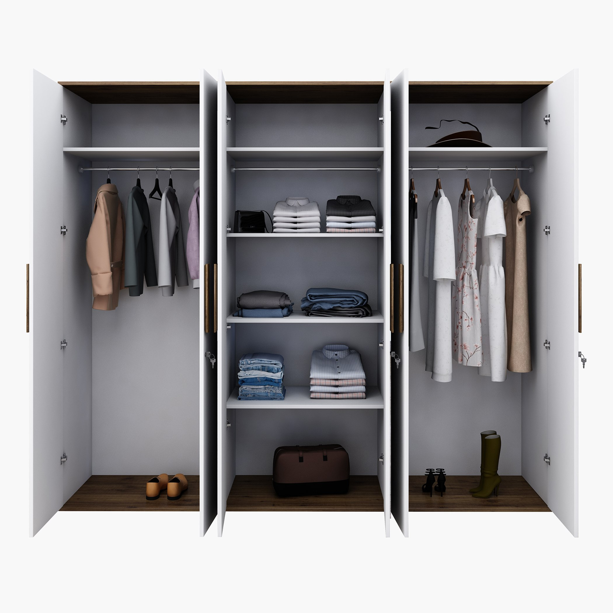 خزانة ملابس 6 أبواب بمرآة من وايتفيلد-hbxfurniture-wardrobes-image-5