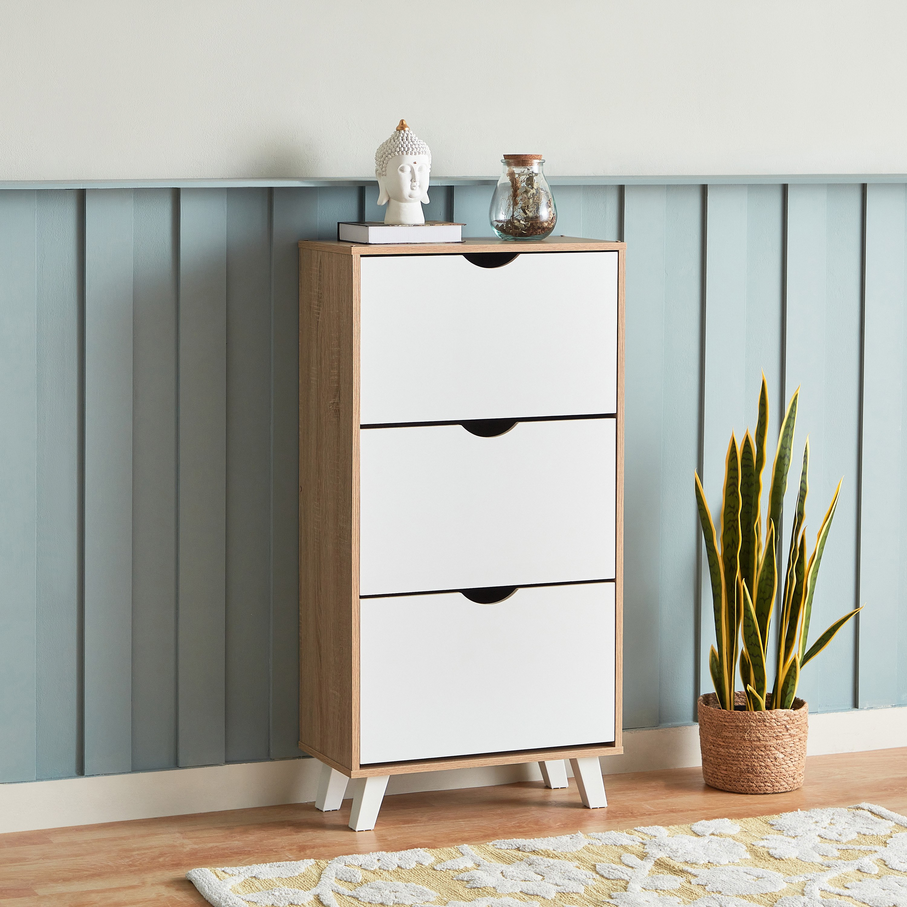 Alford Albany 18-Pair Shoe Cabinet with 3 Drawers-hbxbedroom-shoecabinetsandracks-image-1