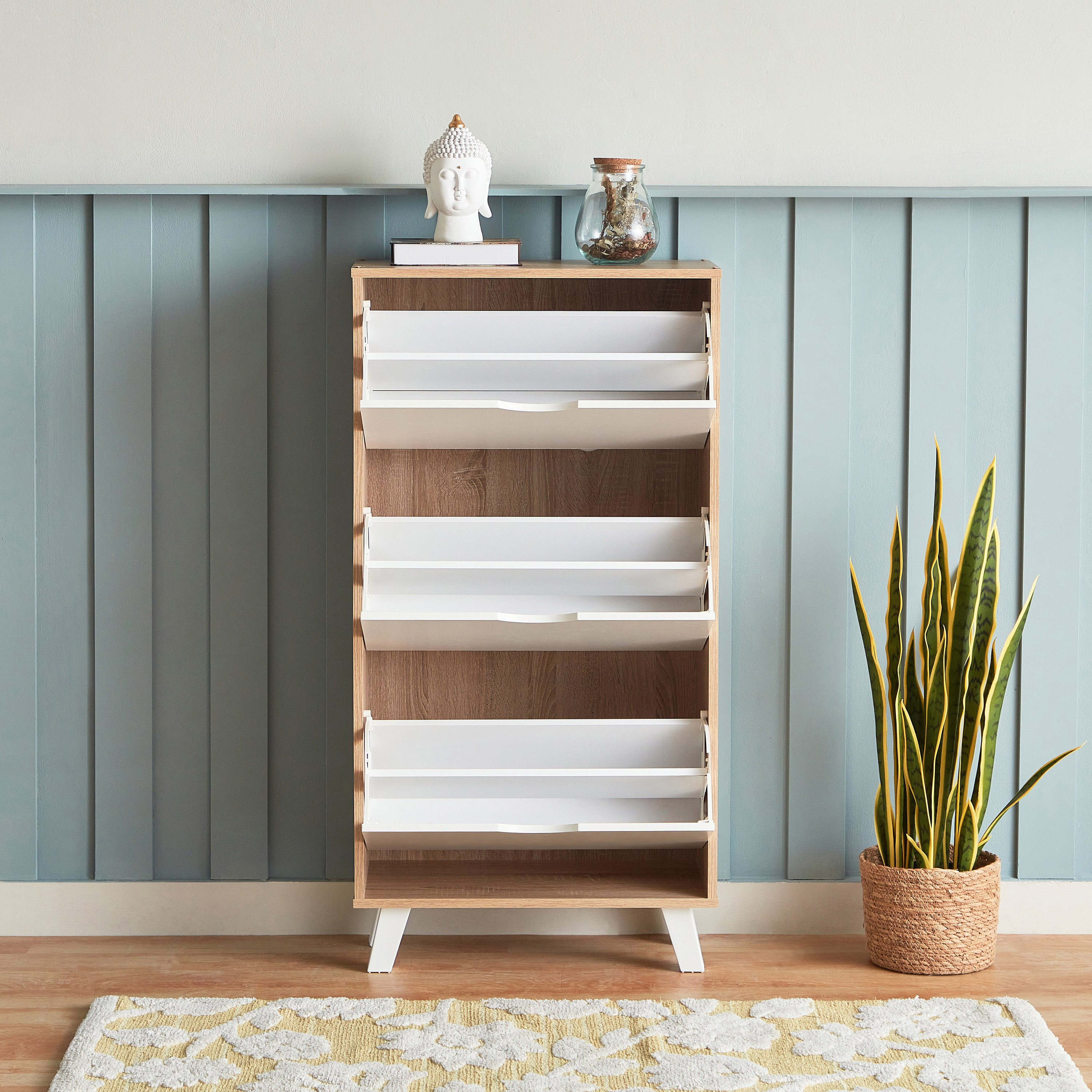 Alford Albany 18-Pair Shoe Cabinet with 3 Drawers-hbxbedroom-shoecabinetsandracks-image-4