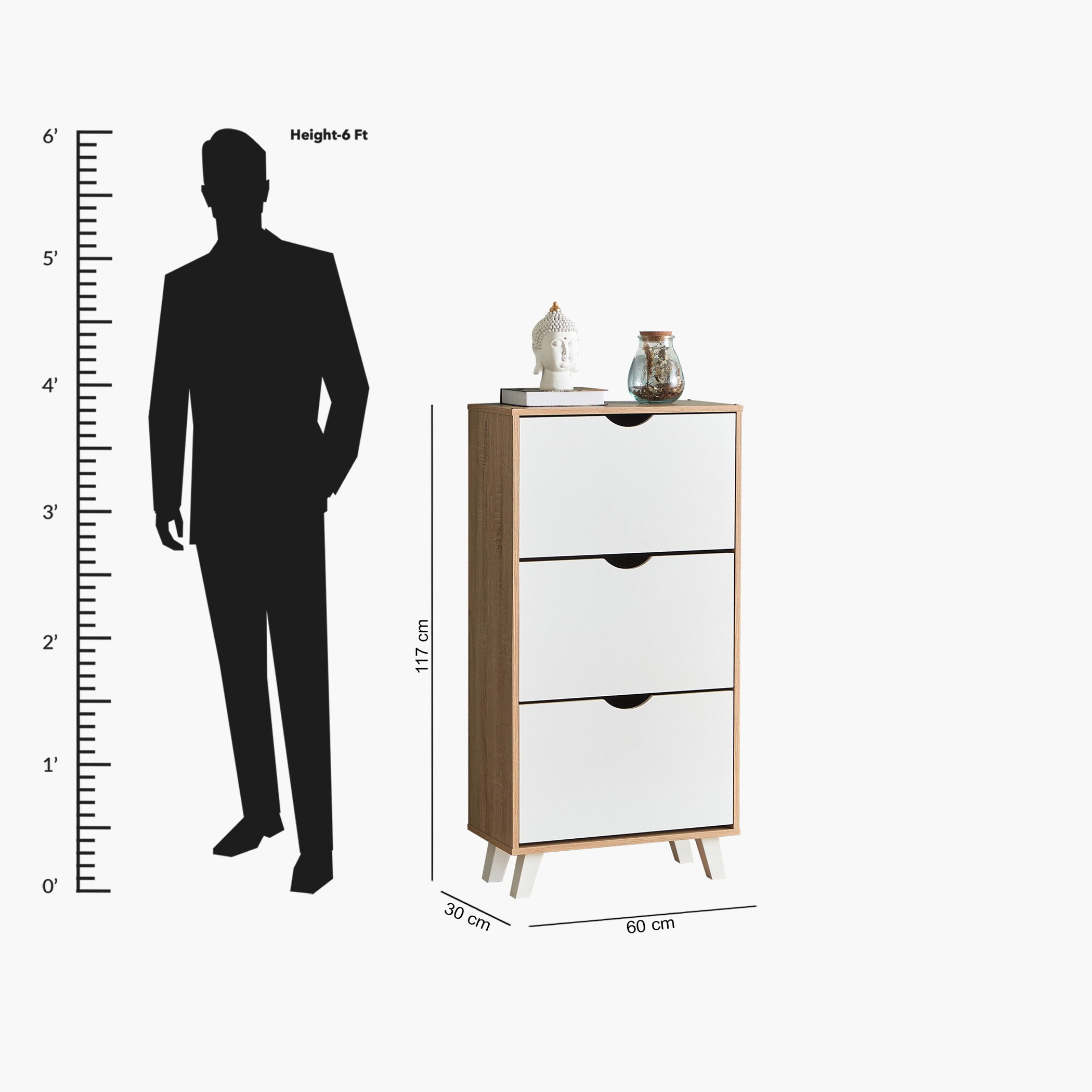 Alford Albany 18-Pair Shoe Cabinet with 3 Drawers-hbxbedroom-shoecabinetsandracks-image-9