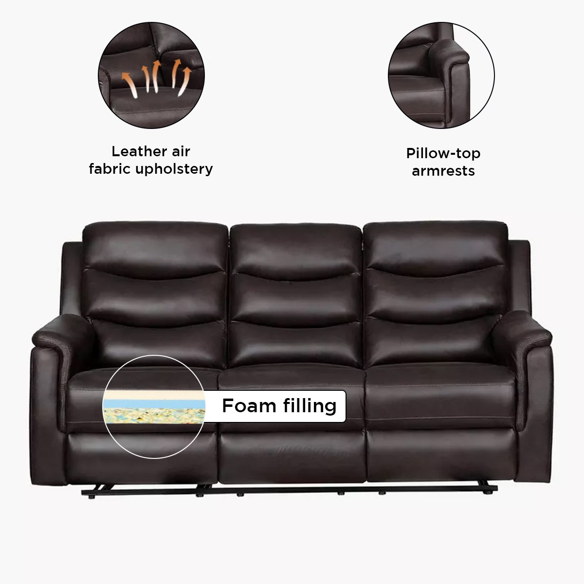 Vatican 3-Seater Leather Look Fabric Recliner Sofa with Dropdown Table-hbxlivingroom-sofasandarmchairs-sofas-image-5