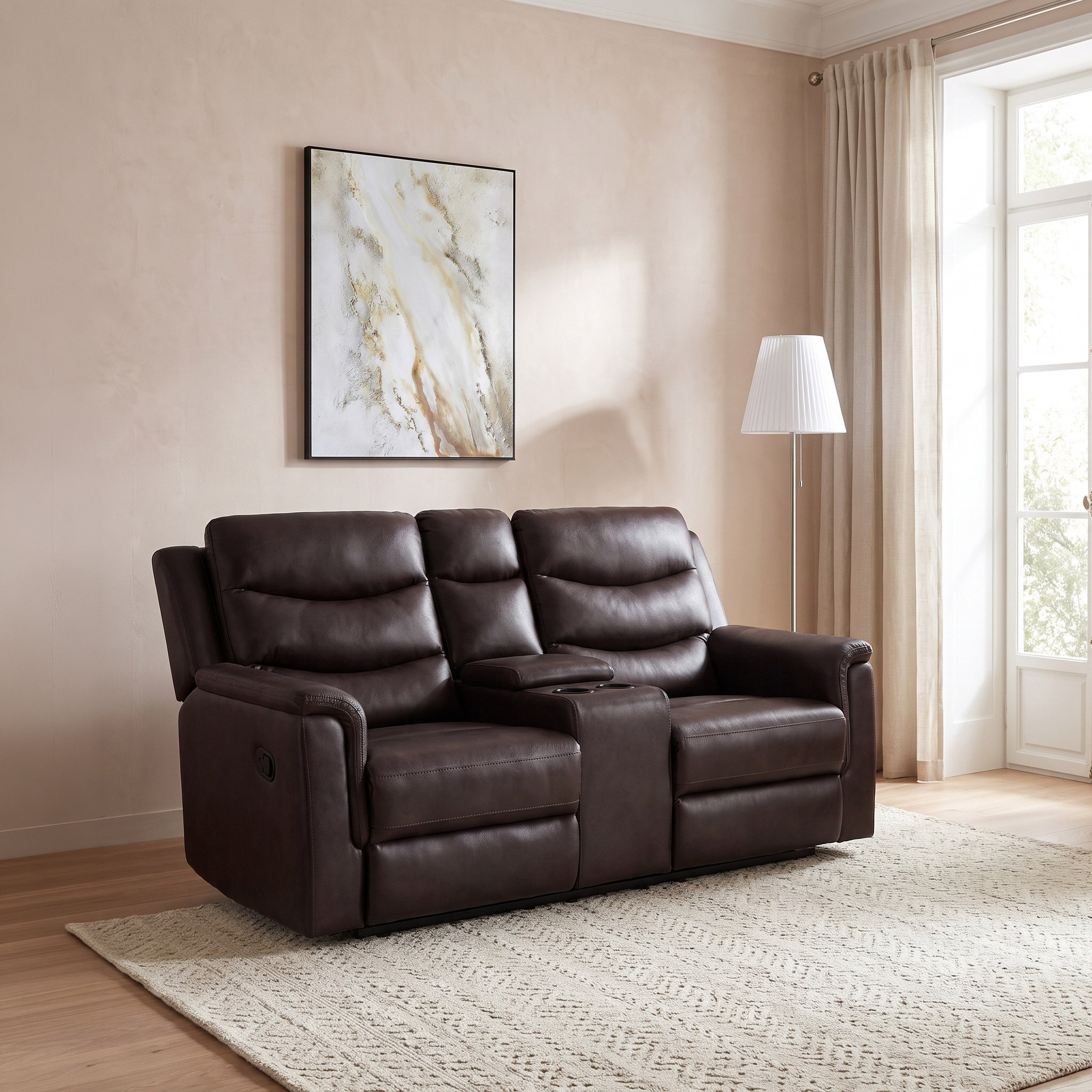 كنبة استرخاء قماش بتصميم جلد مقعدين بكونسول وحامل أكواب من فاتيكان-hbxlivingroom-sofasandarmchairs-sofas-image-10