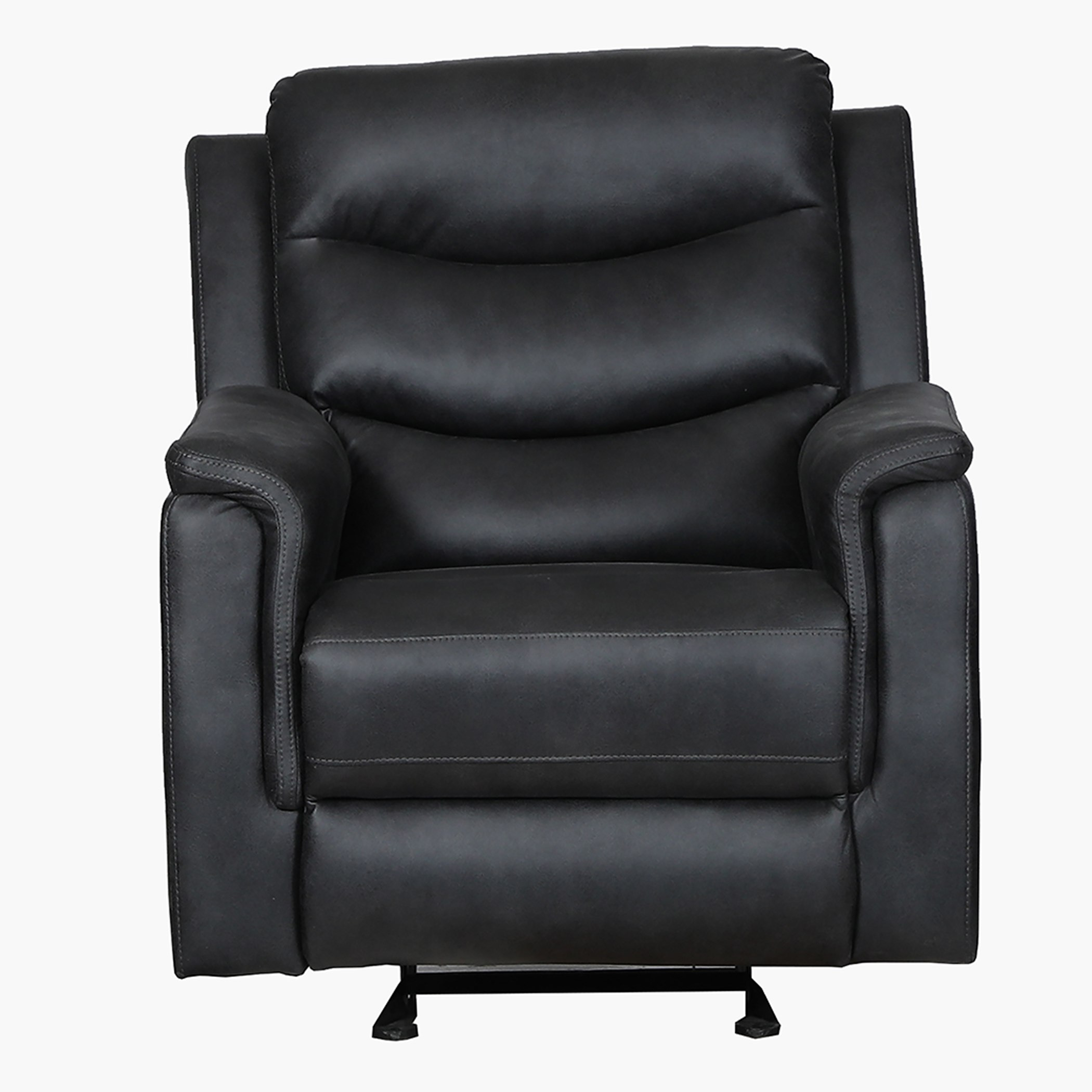 Black leather shop rocking recliner