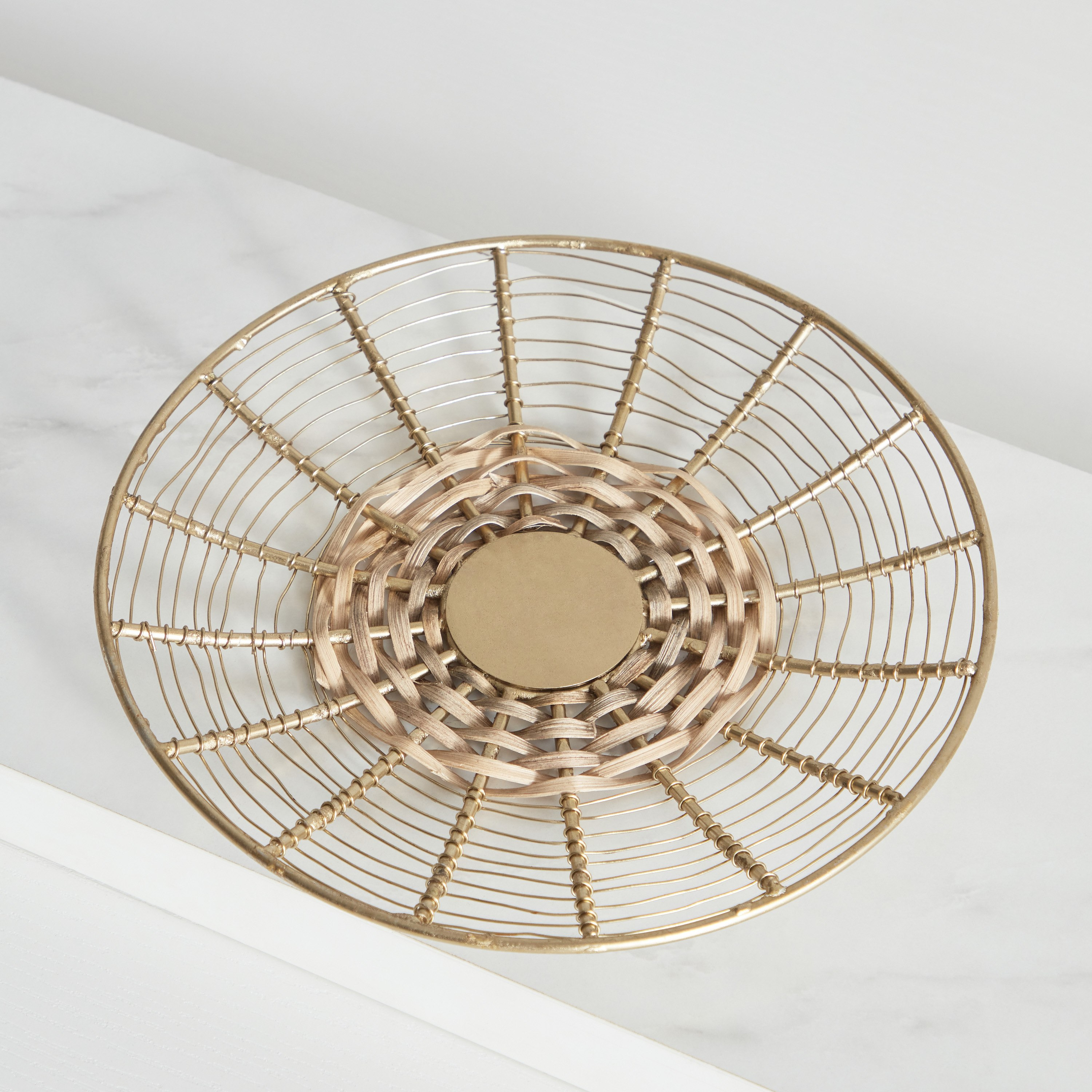 Wicker Metal and Cane Decorative Platter - 25x25x2 cm-hbxhomeware-hbxdecorandfurnishings-image-2