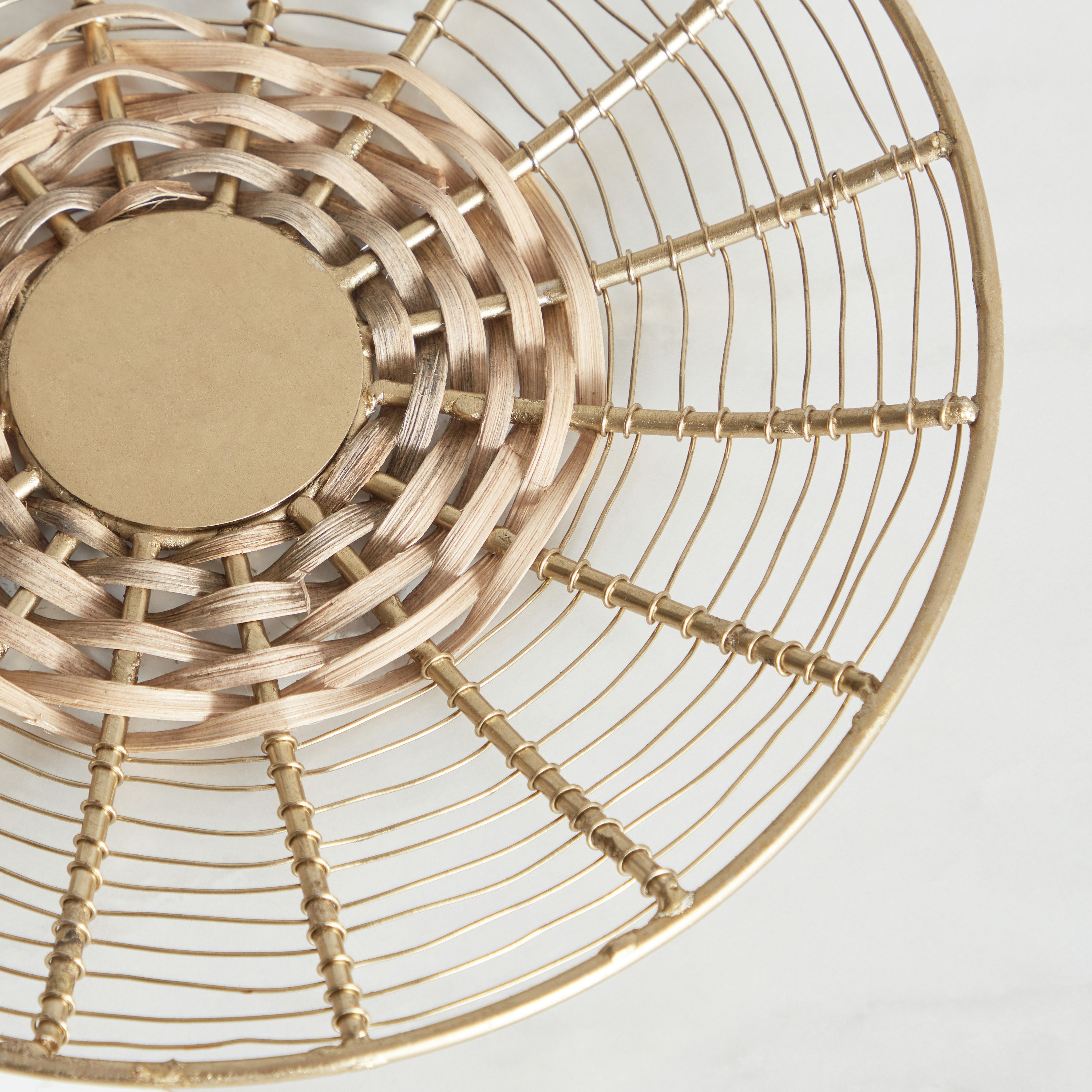 Wicker Metal and Cane Decorative Platter - 25x25x2 cm-hbxhomeware-hbxdecorandfurnishings-image-3
