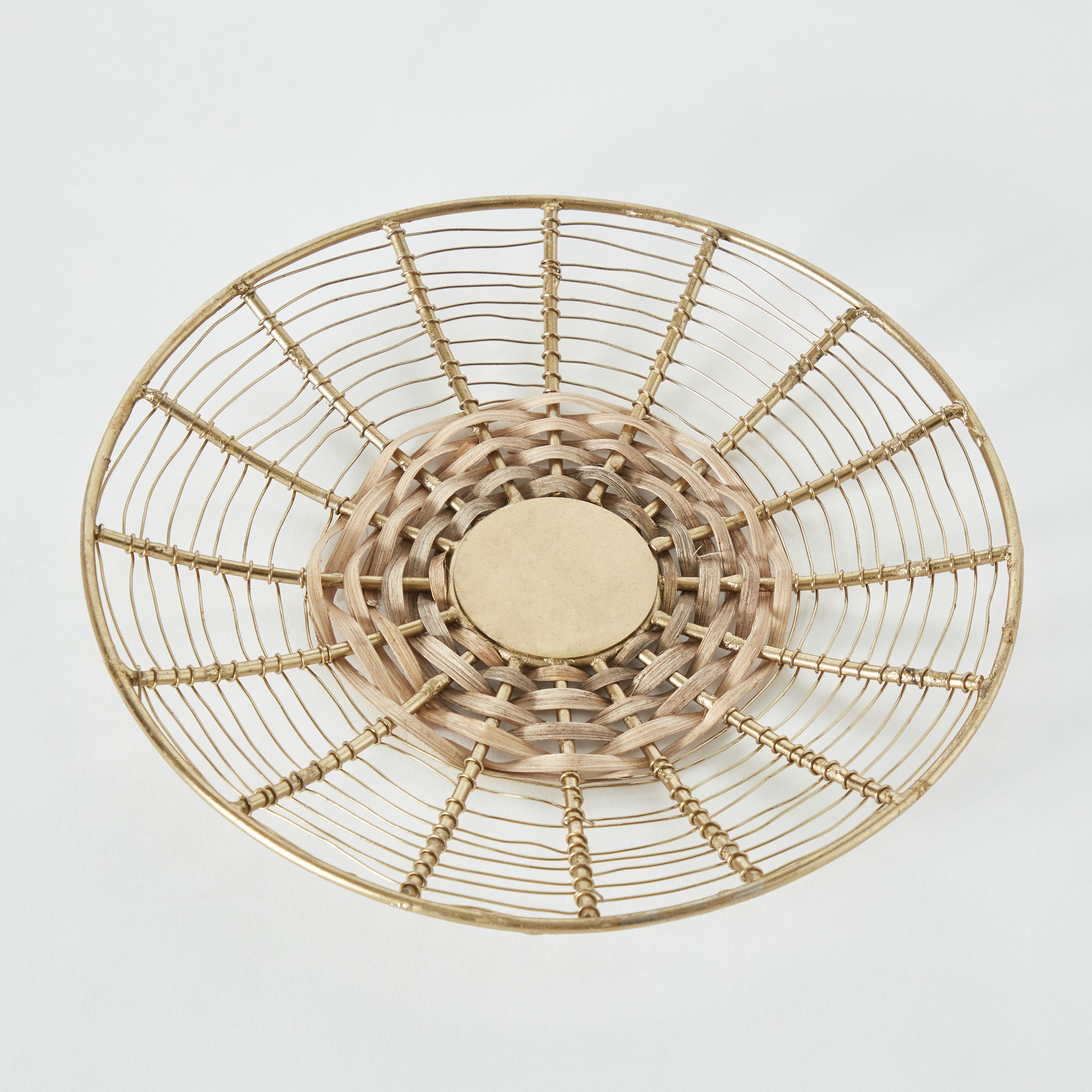 Wicker Metal and Cane Decorative Platter - 25x25x2 cm-hbxhomeware-hbxdecorandfurnishings-image-5