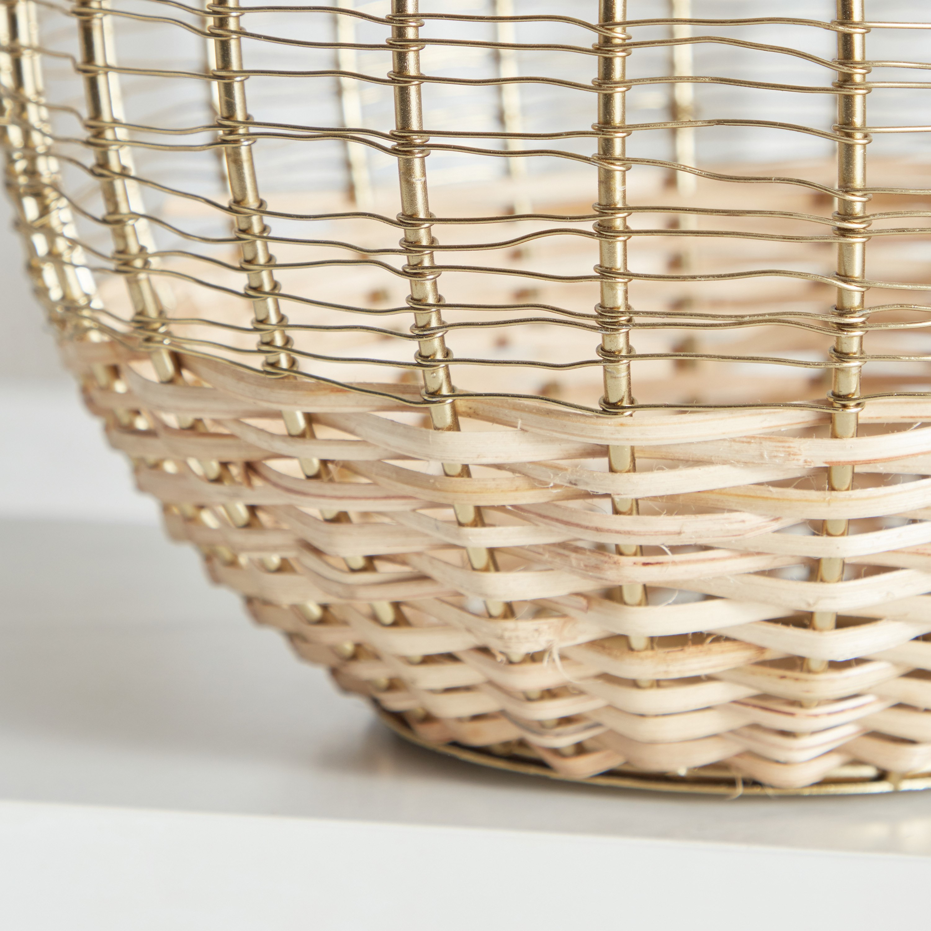 وعاء ديكور معدن وقصب من ويكر  - 25x25x15 سم-hbxdecorandfurnishings-homeaccessories-bowls-image-4