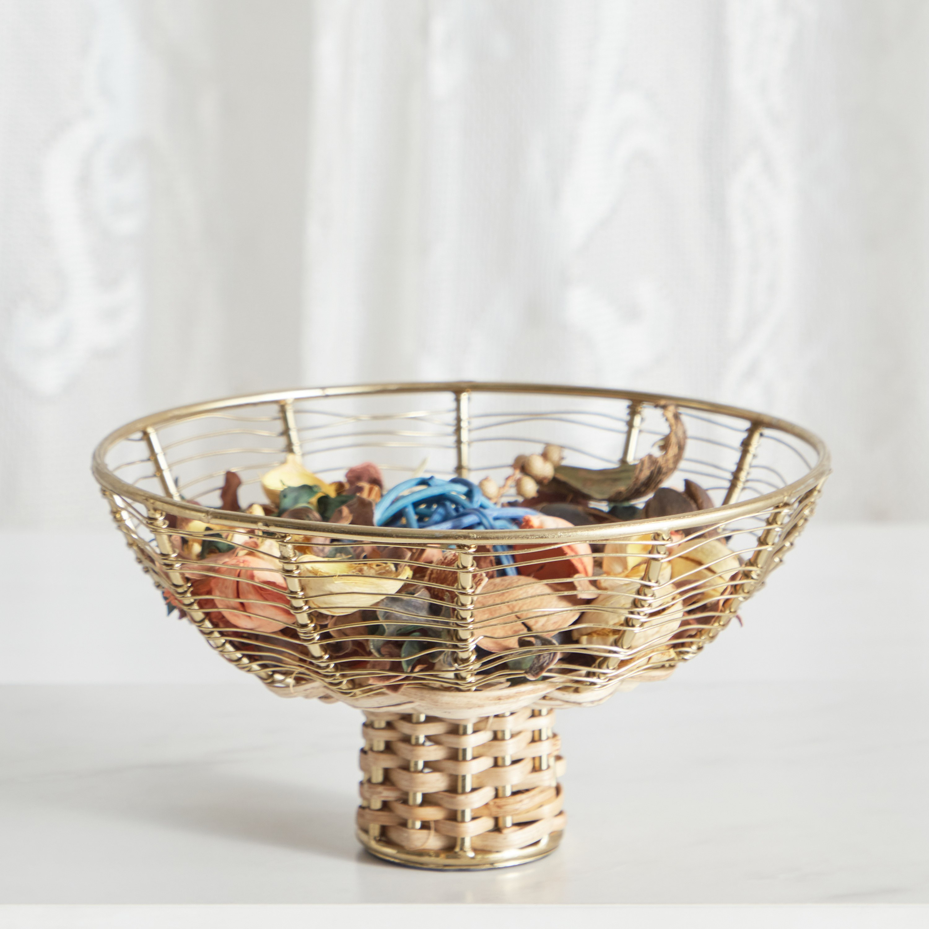 وعاء ديكور معدن وقصب من ويكر -  20x20x10 سم-PROMO_HB_AE_B1G1_250925-image-1