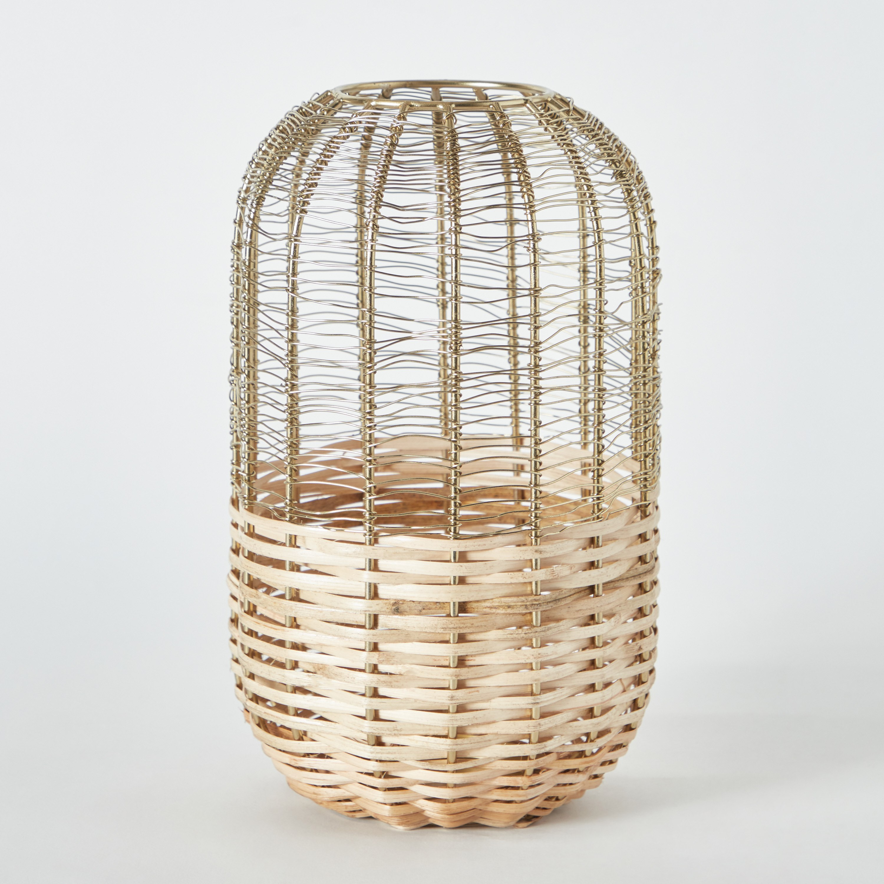 Wicker Metal and Cane Lantern - 15x15x30 cm-PROMO_HB_AE_B2G2_011025-image-6