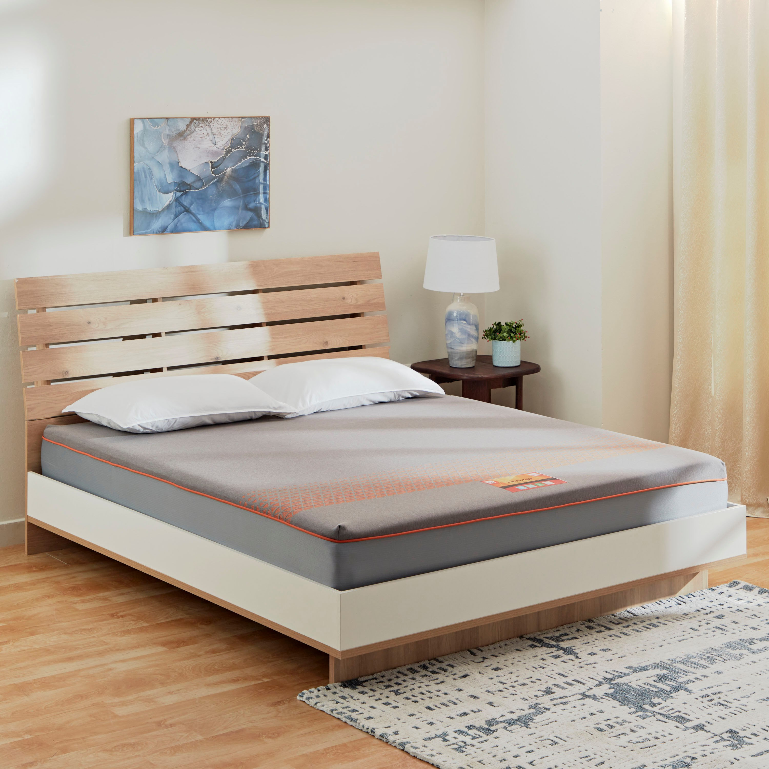 مرتبة كوين بنوابض جيبيّة وإسفنج ميموري فوم من آي إنرجي - 150x200x26 سم-hbxbedroom-mattresses-queen-image-2