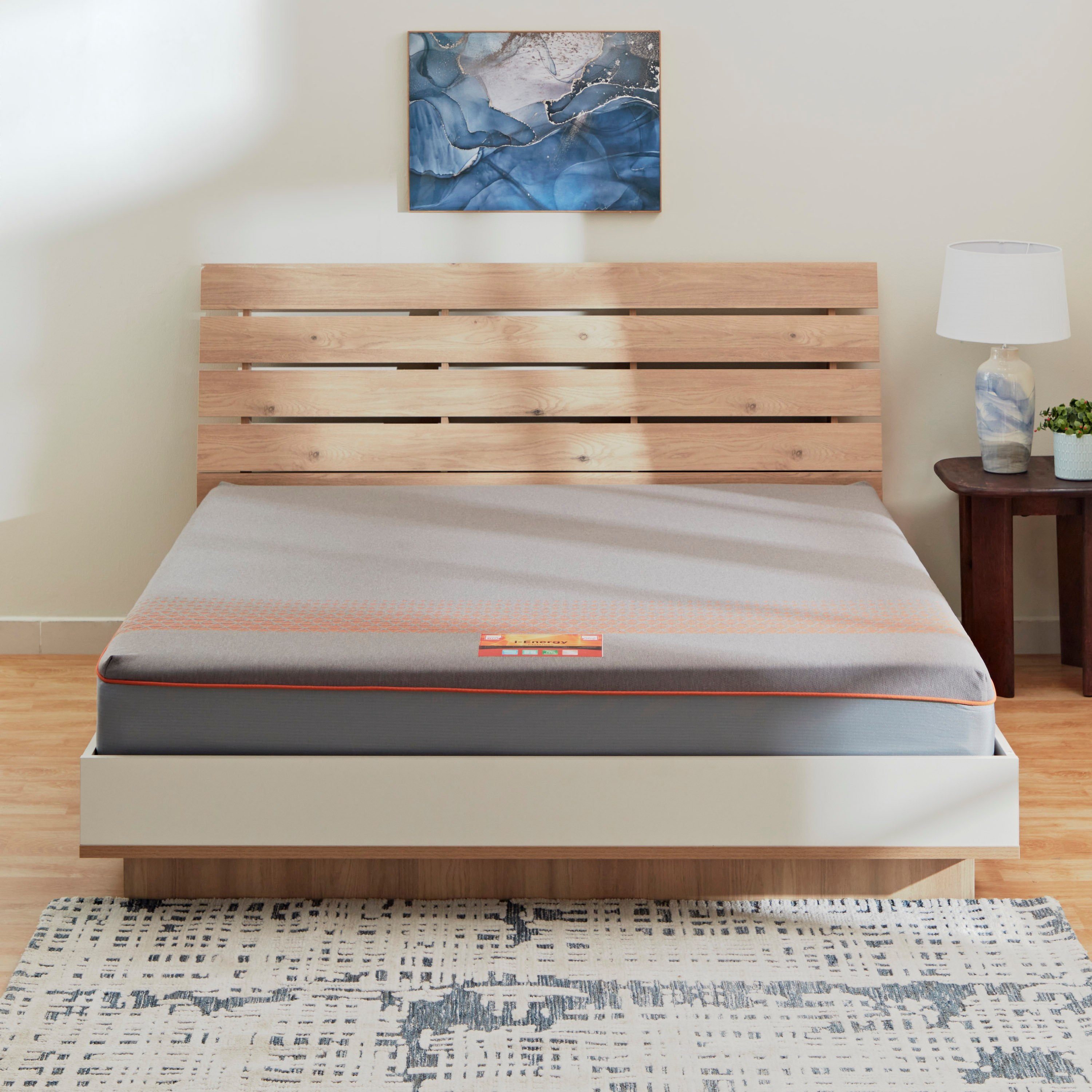 مرتبة كوين بنوابض جيبيّة وإسفنج ميموري فوم من آي إنرجي - 150x200x26 سم-hbxbedroom-mattresses-queen-image-9