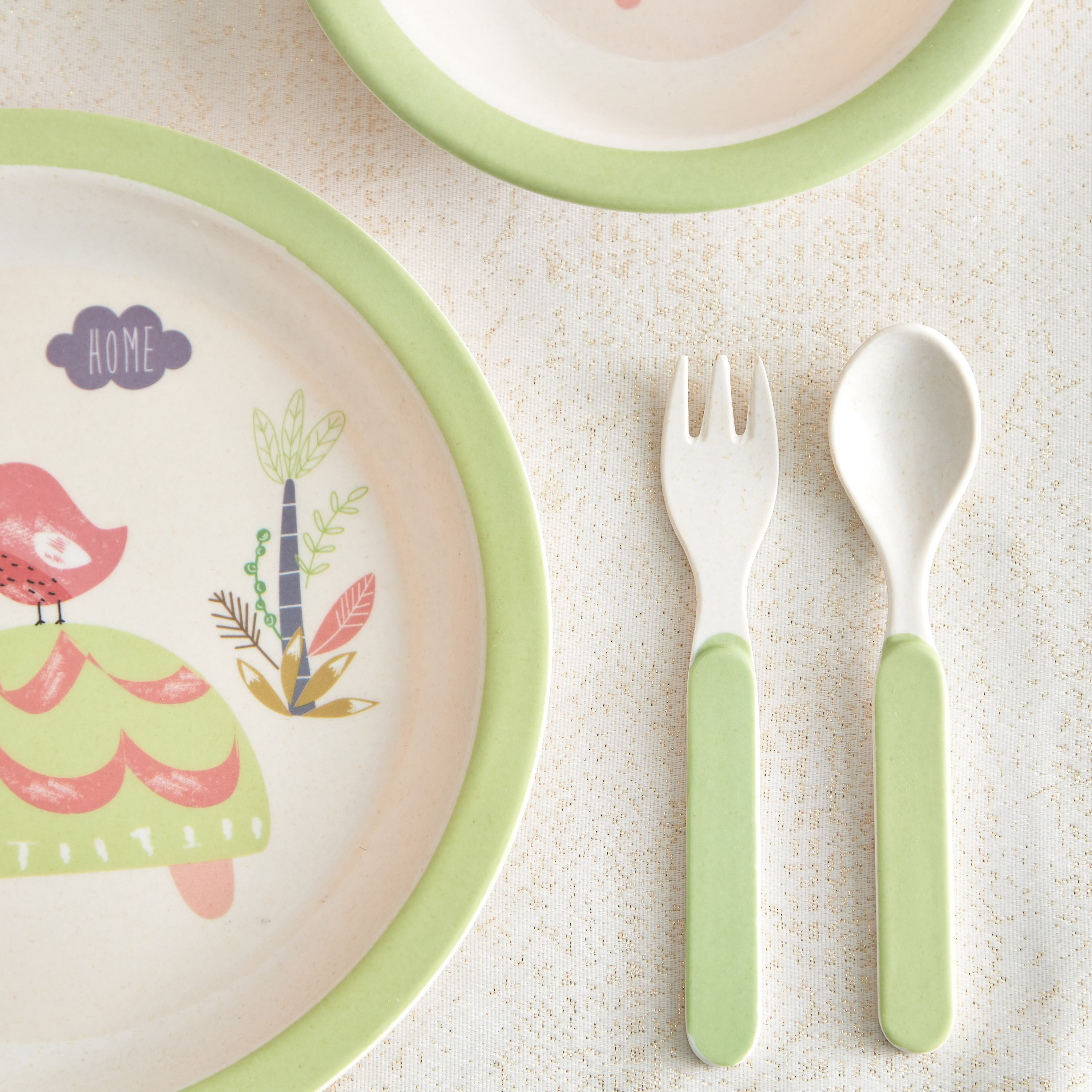 طقم إفطار سلحفاة من الخيزران - 5 قطع-hbxhomeware-hbxkidsandyouth-image-3