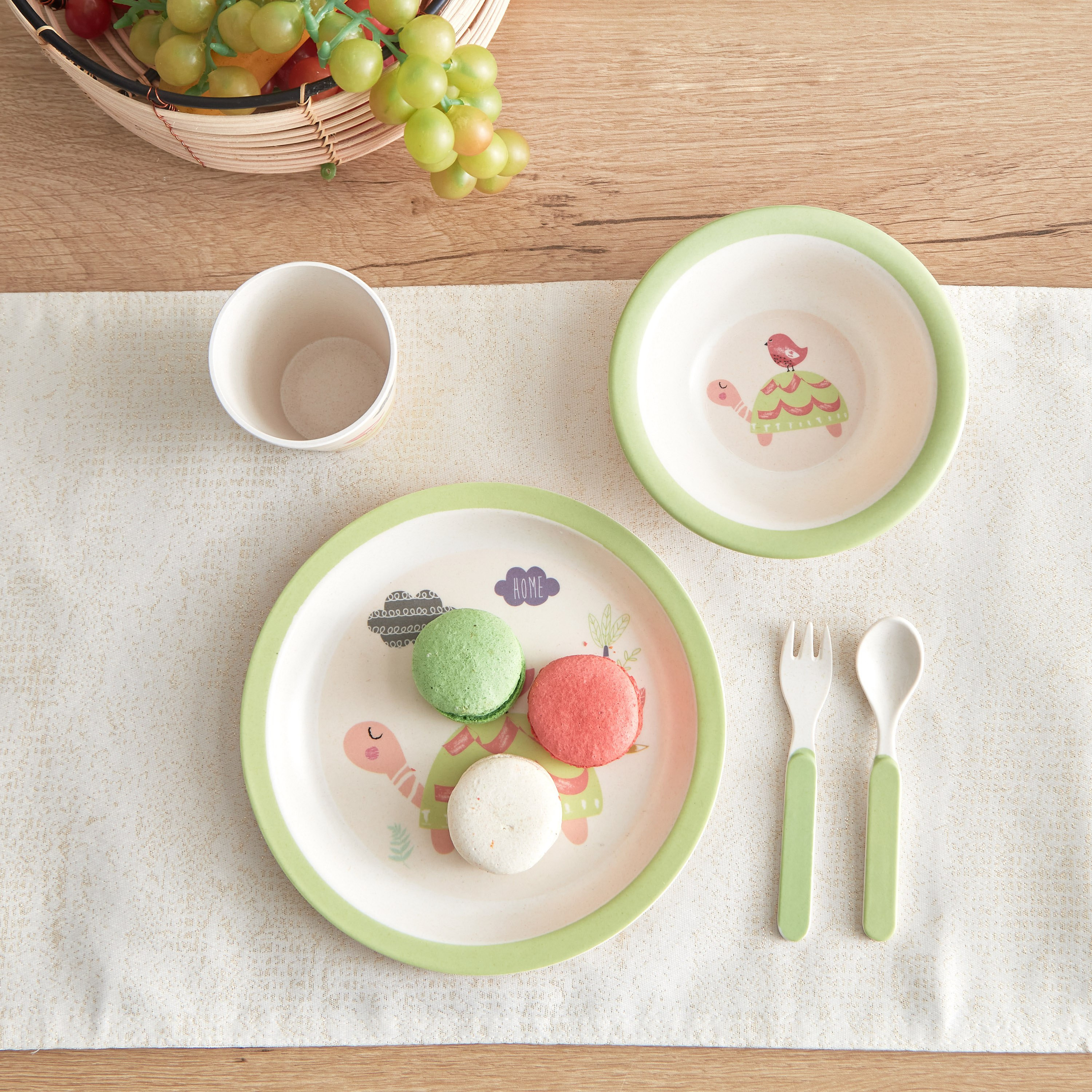 طقم إفطار سلحفاة من الخيزران - 5 قطع-hbxhomeware-hbxkidsandyouth-image-5