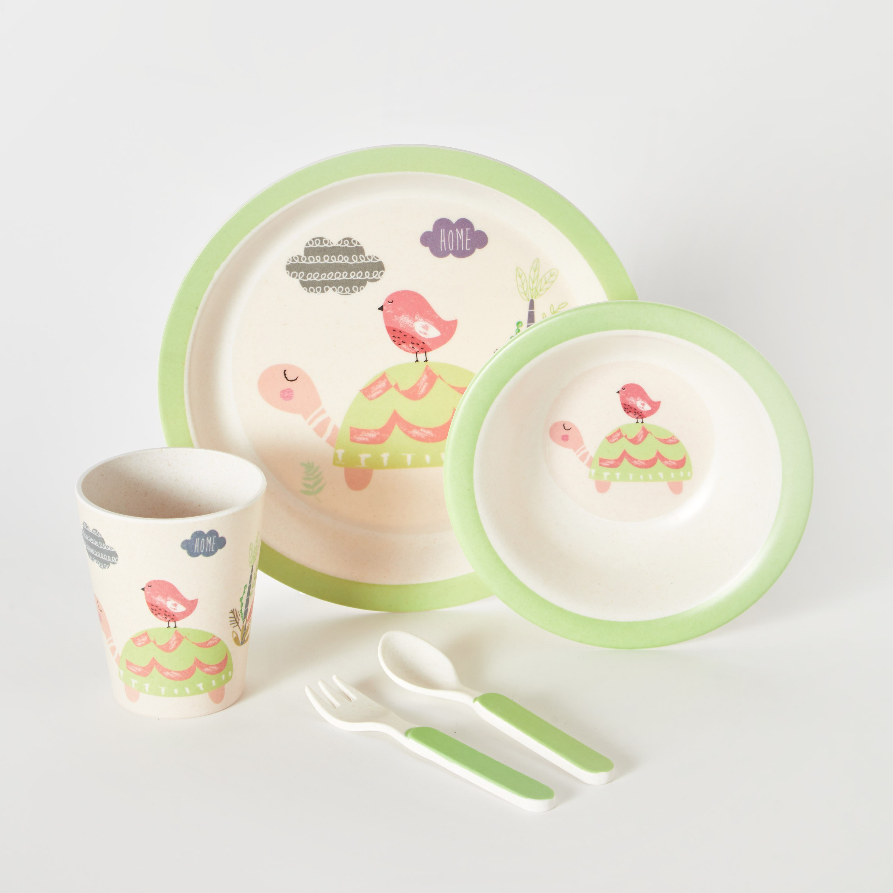 طقم إفطار سلحفاة من الخيزران - 5 قطع-hbxhomeware-hbxkidsandyouth-image-6