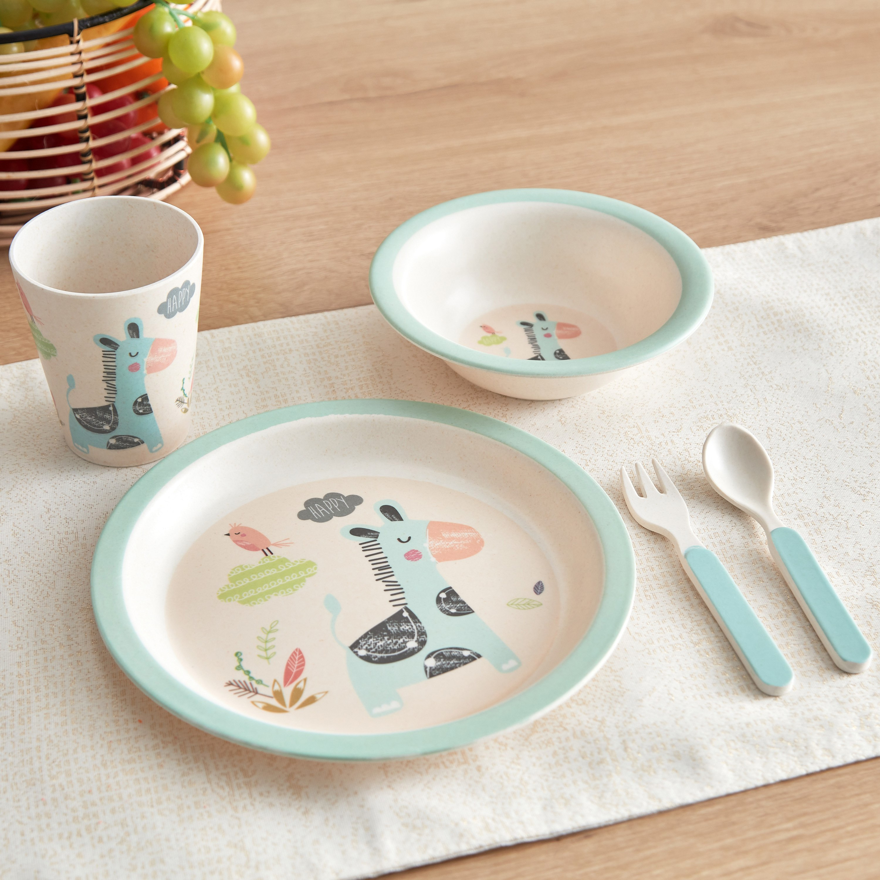 طقم إفطار من الخيزران - 5 قطع-hbxhomeware-hbxkidsandyouth-image-2