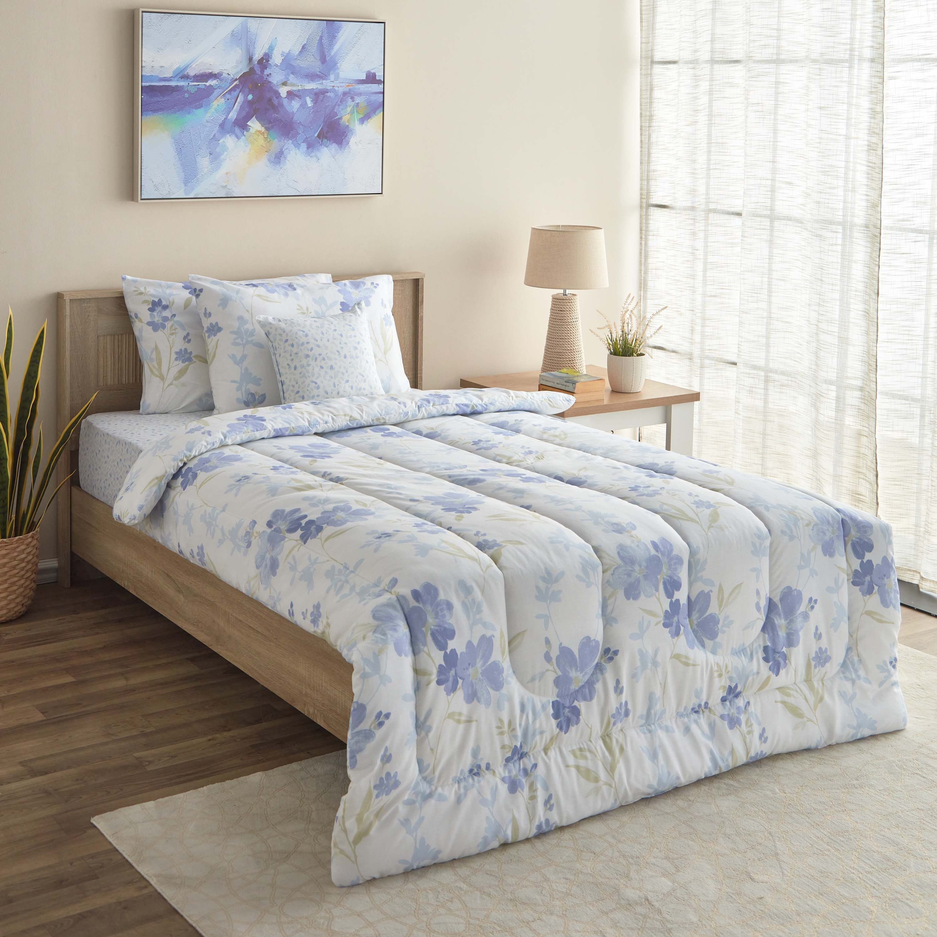 طقم لحاف مزدوج قطن بطبعات 5 قطع سوفي من فالنسيا - 160x220 سم-hbxkidsandyouth-beddingandfurnishings-comfortersets-image-1