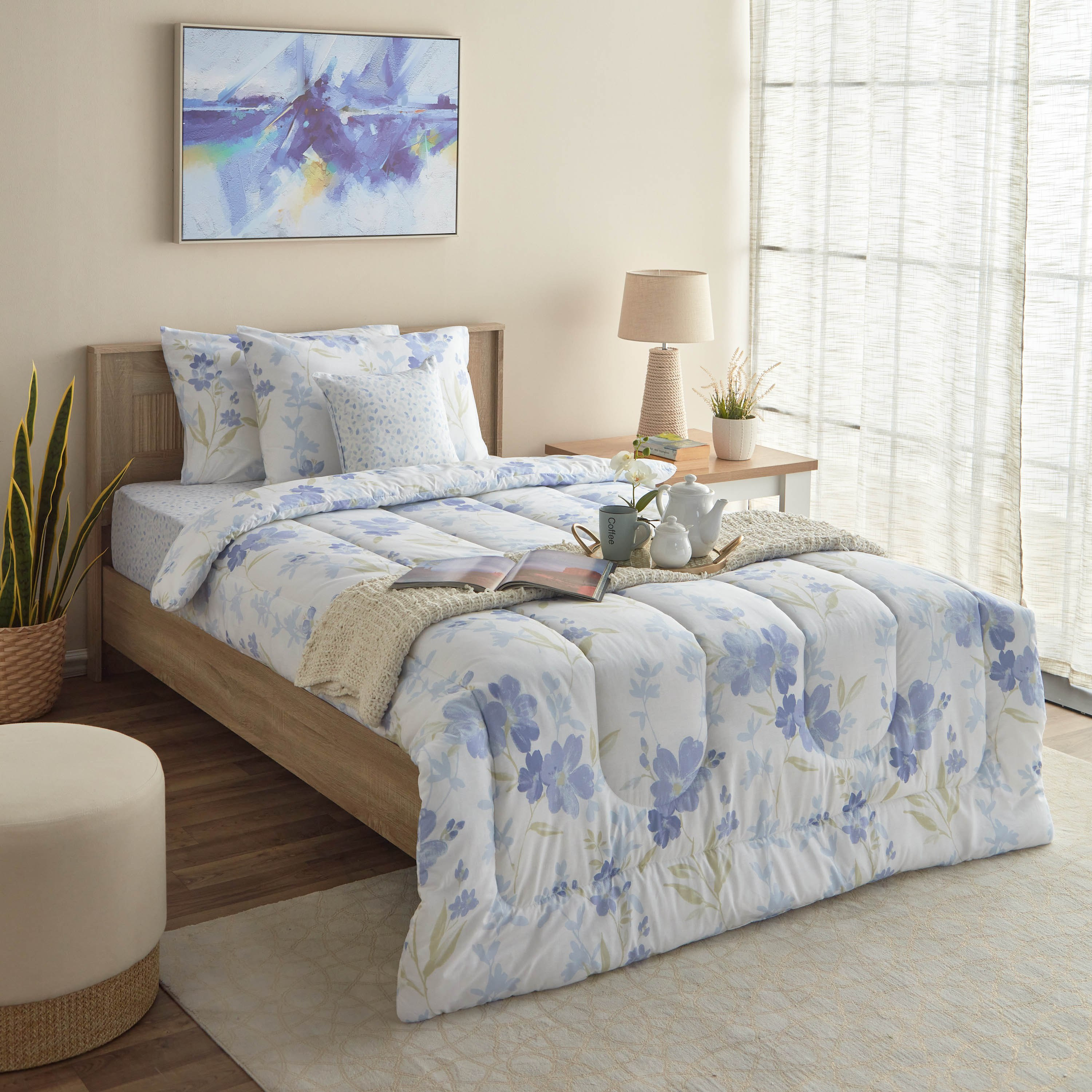 طقم لحاف مزدوج قطن بطبعات 5 قطع سوفي من فالنسيا - 160x220 سم-hbxkidsandyouth-beddingandfurnishings-comfortersets-image-10