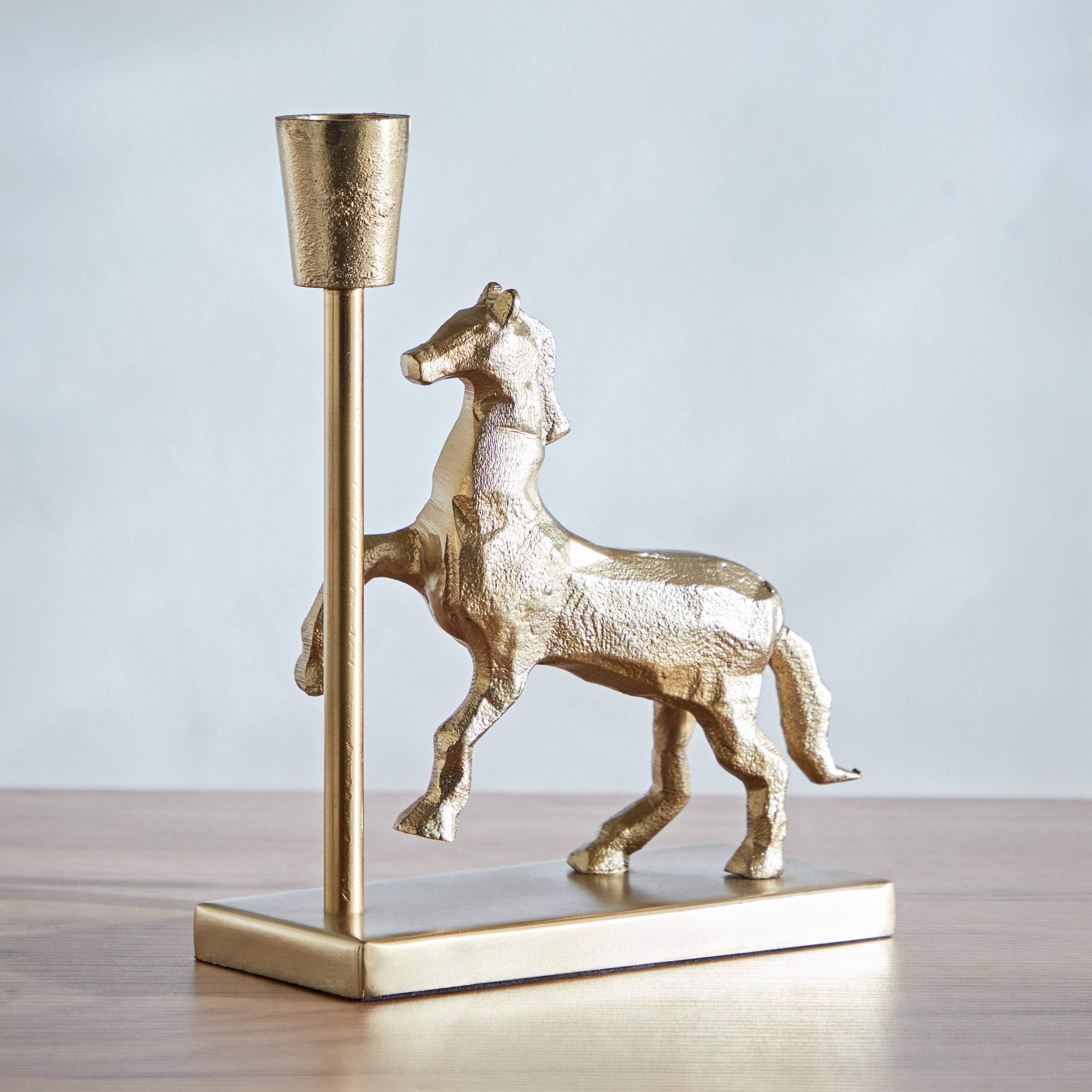 حامل شموع حصان ألومنيوم من جاكس - 16.5x7x20 سم-hbxlivingroom-decorandaccessories-candleholders-image-2
