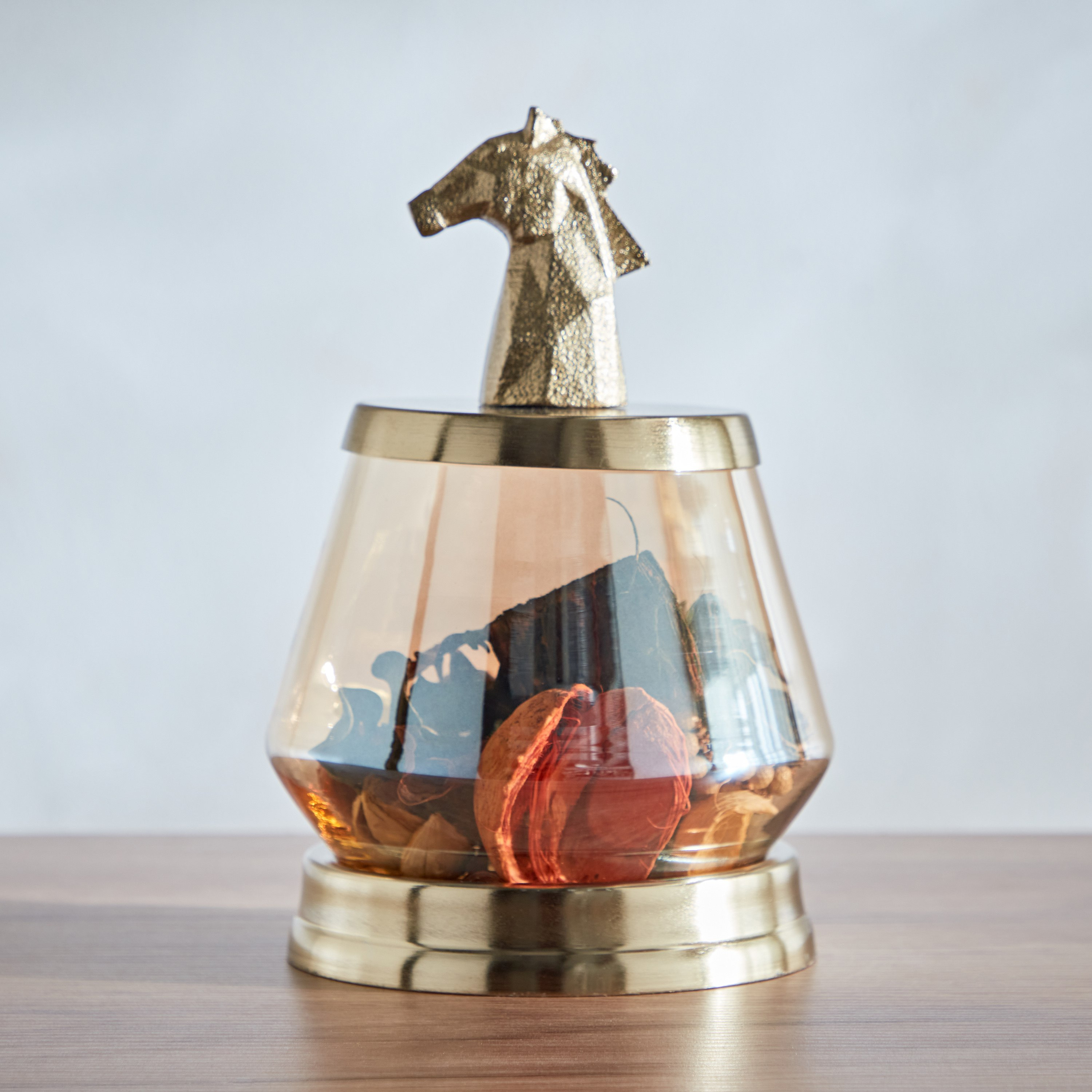 جرة ديكور من المعدن والزجاج بتصميم حصان من جاكس - 14.5x22 سم-hbxhomeware-homedecor-figurinesandornaments-image-1